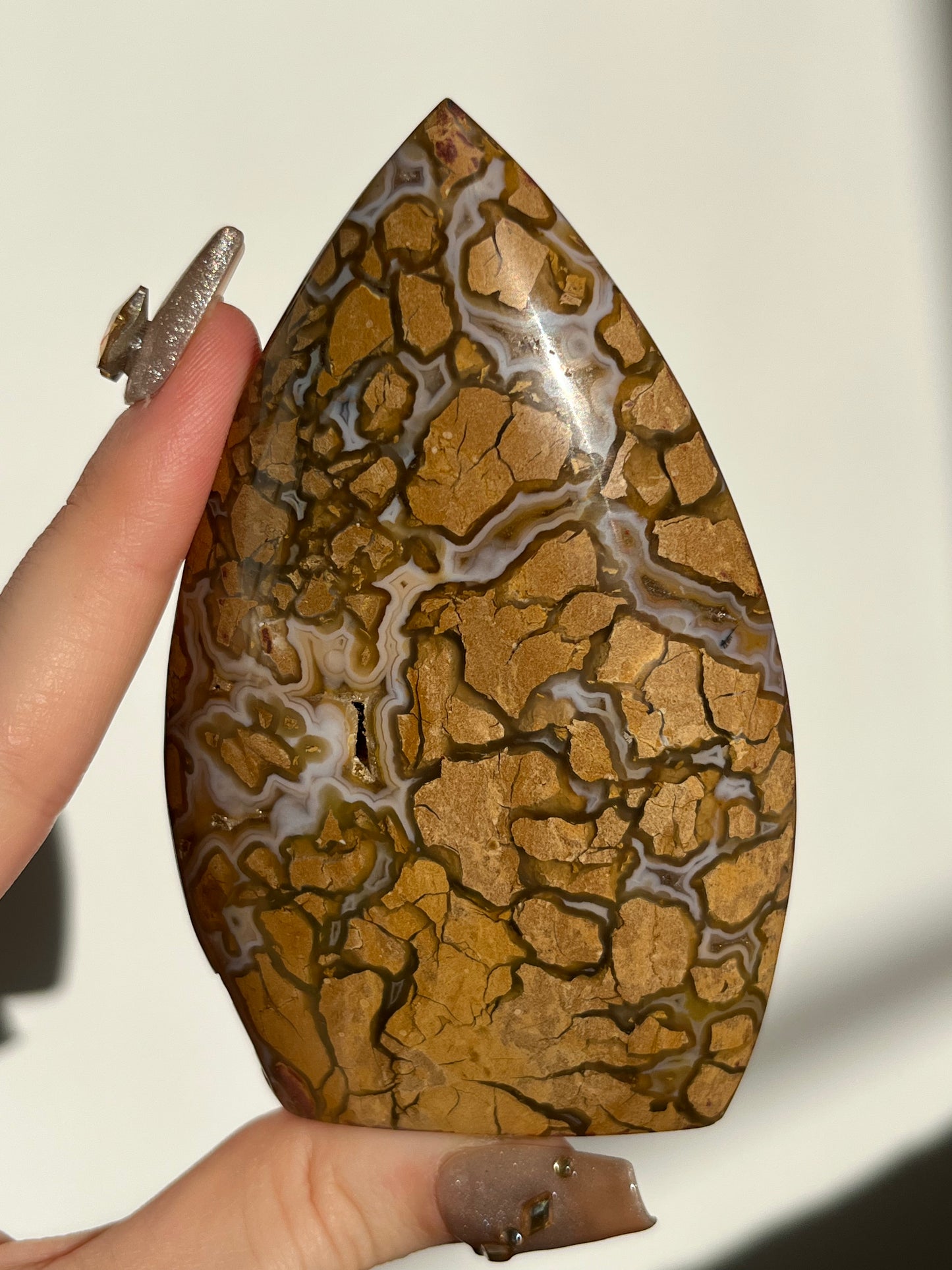 'Api' Indonesian Cotton Candy Agate Flame Carving