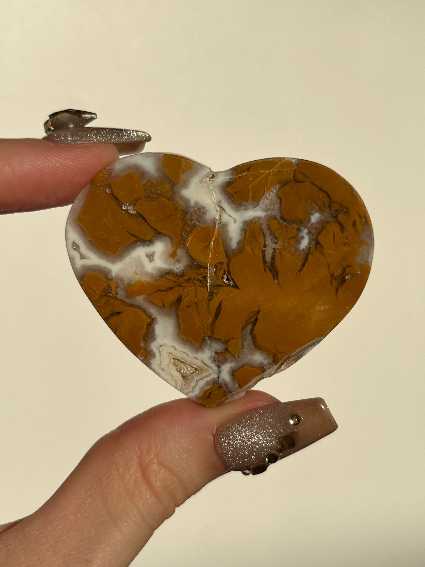 Indonesian Cotton Candy Agate and Quartz Heart A