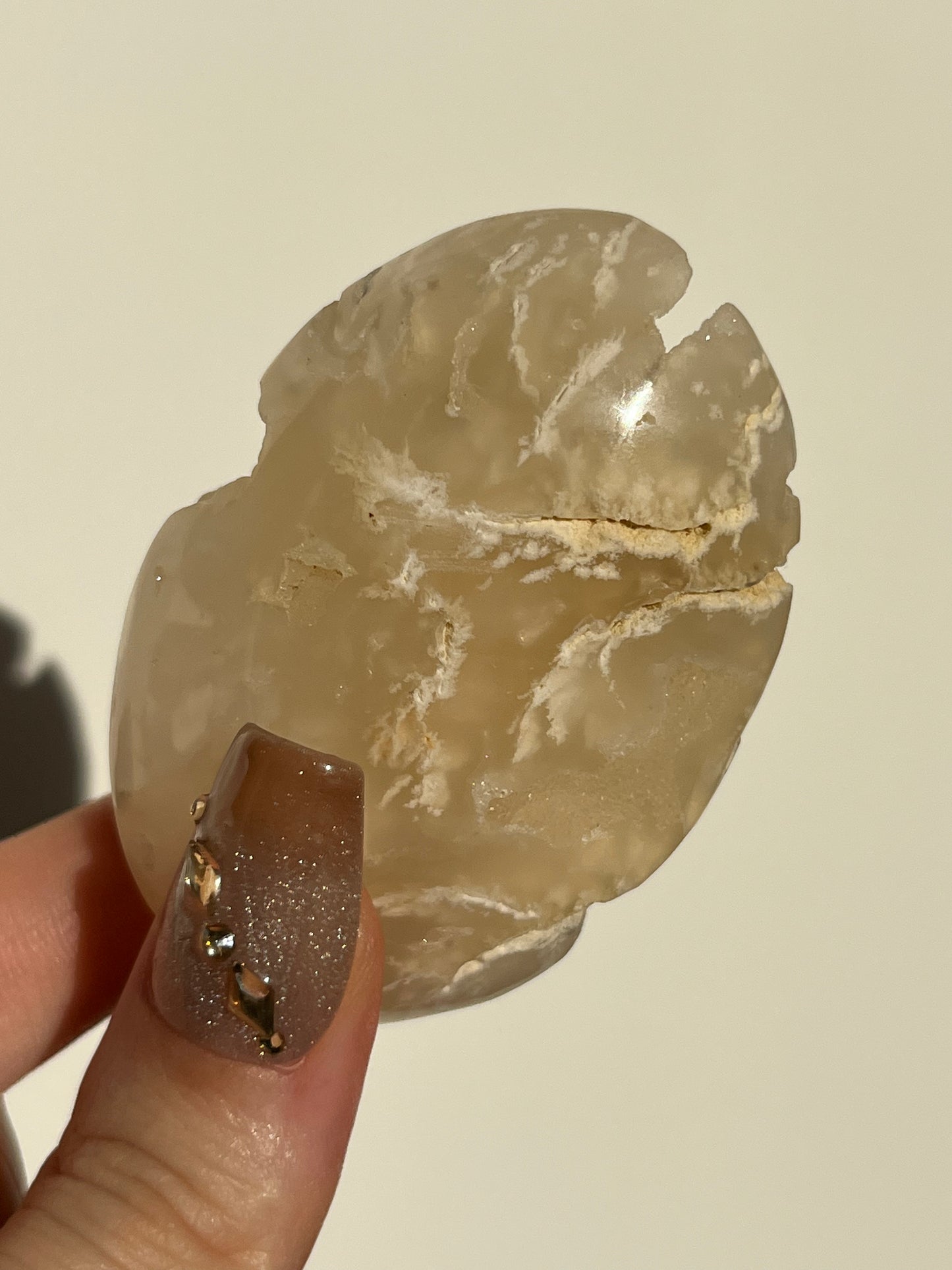 Druzy Flower Agate Palmstone #C