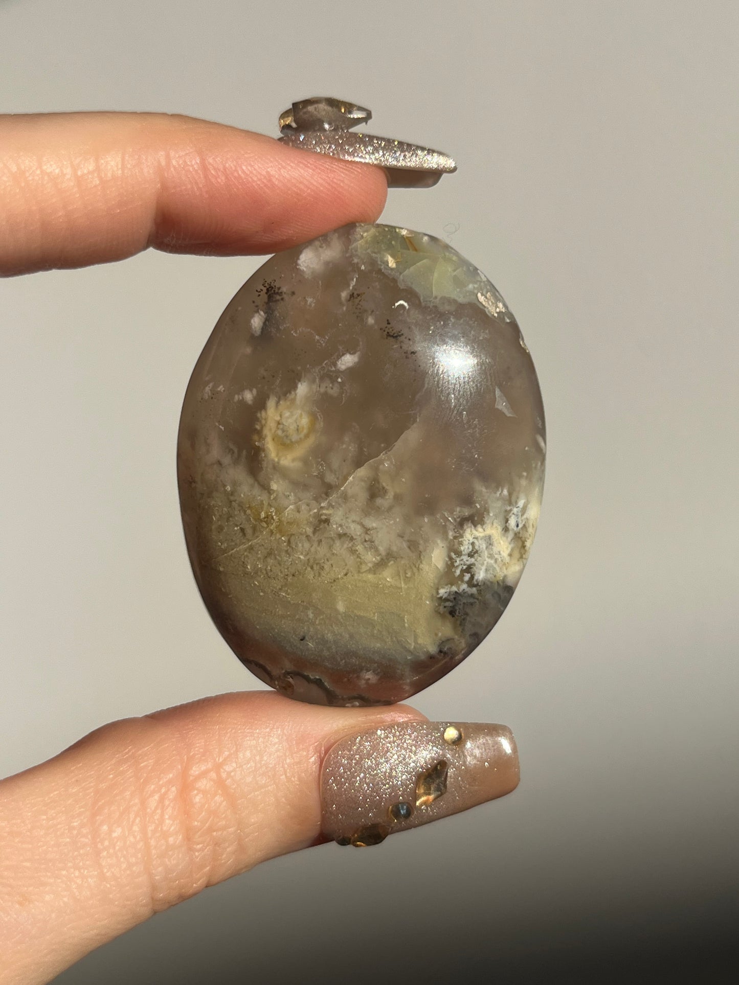 Flower Agate Palmstone with Dendritic Inclusions E