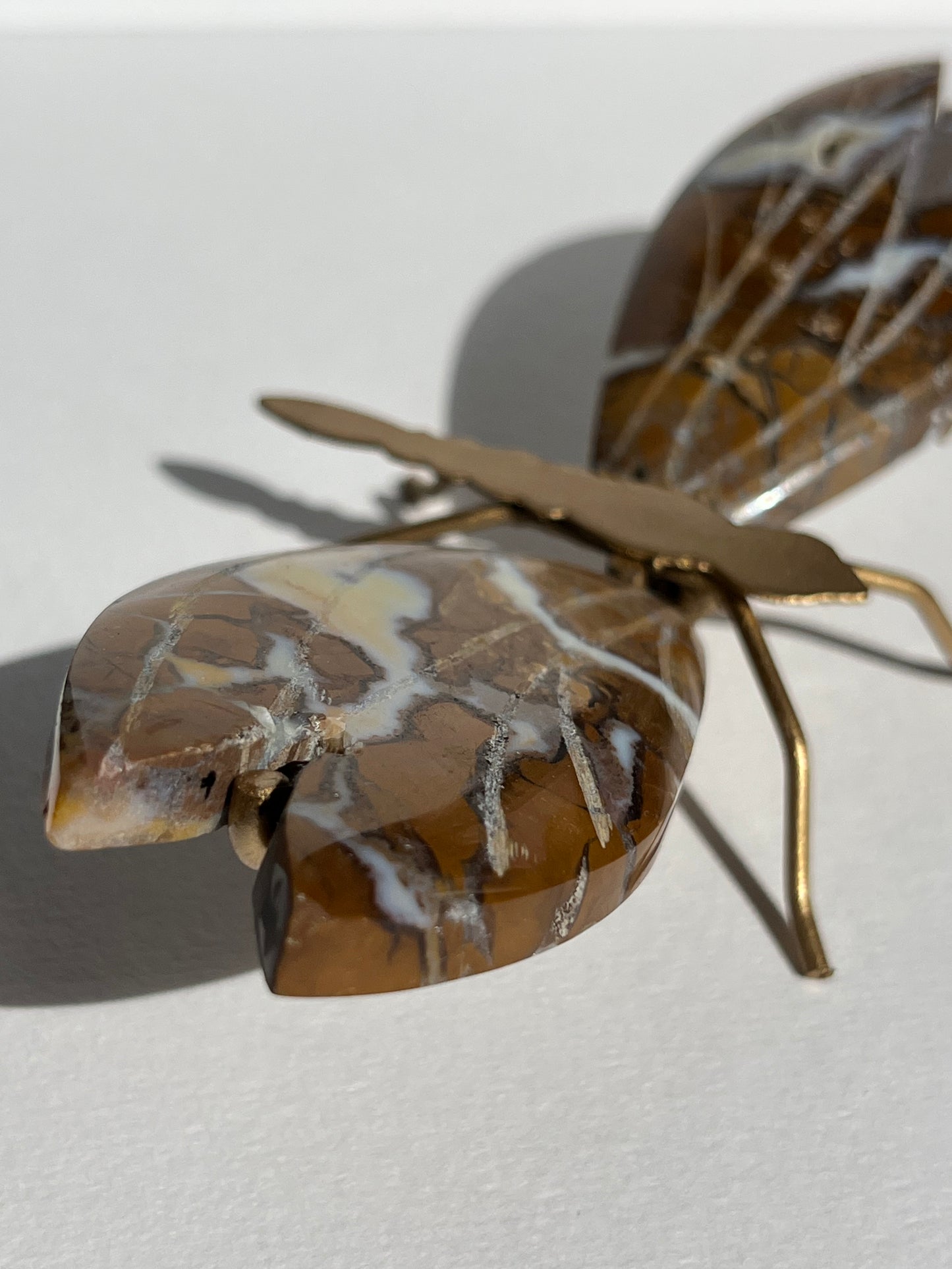 Indonesian Cotton Candy Agate Dragonfly Carving on Stand A