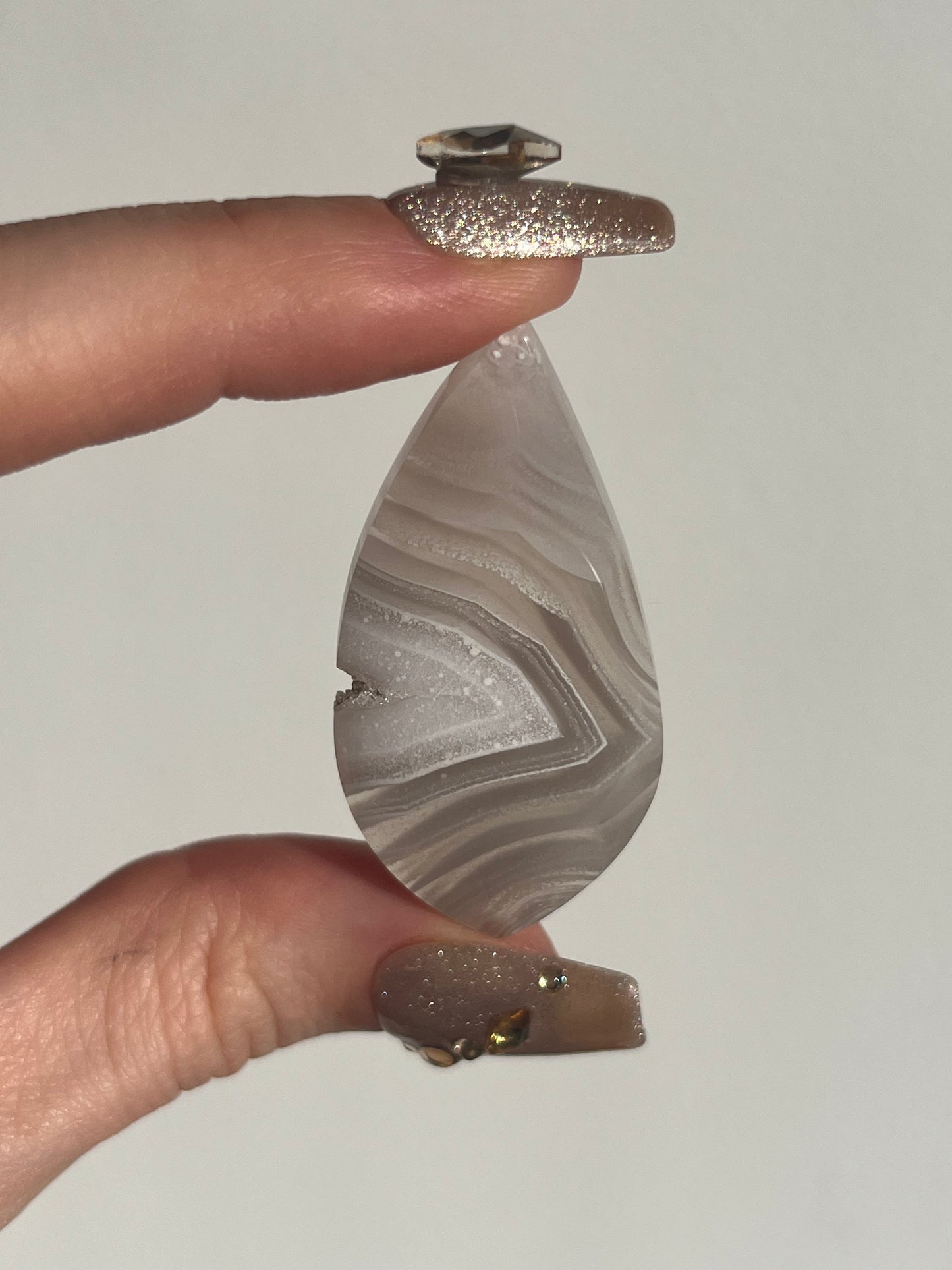 Laguna Agate Cabochon with White Platelet Suspensions A