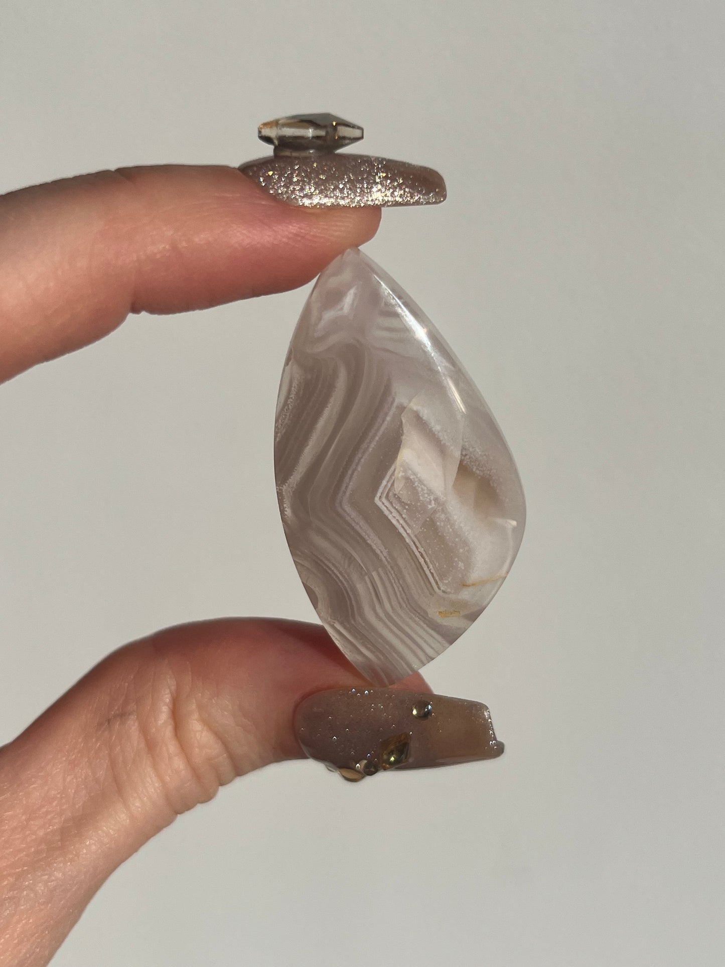 Laguna Agate Cabochon with White Platelet Suspensions B