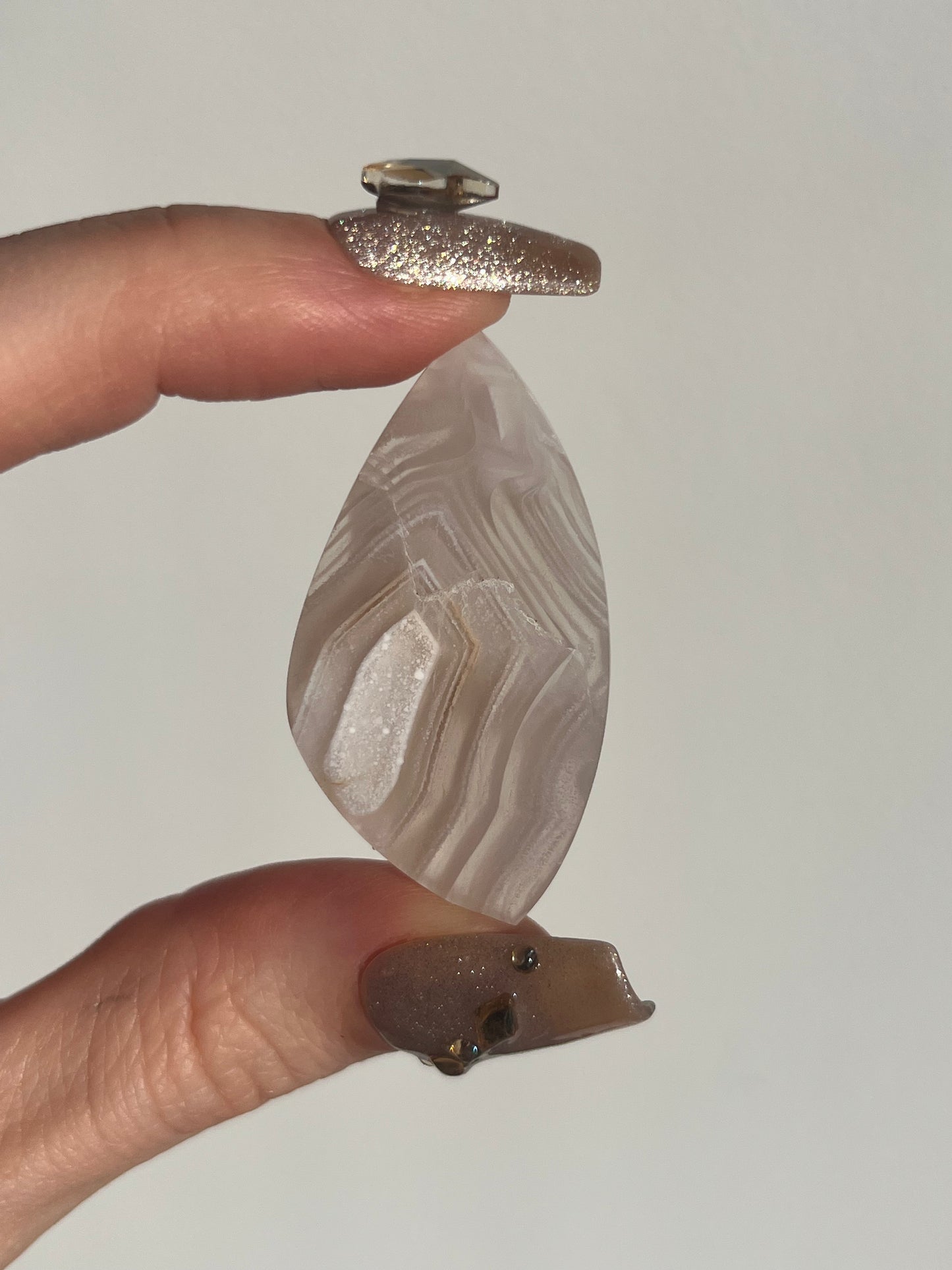 Laguna Agate Cabochon with White Platelet Suspensions B