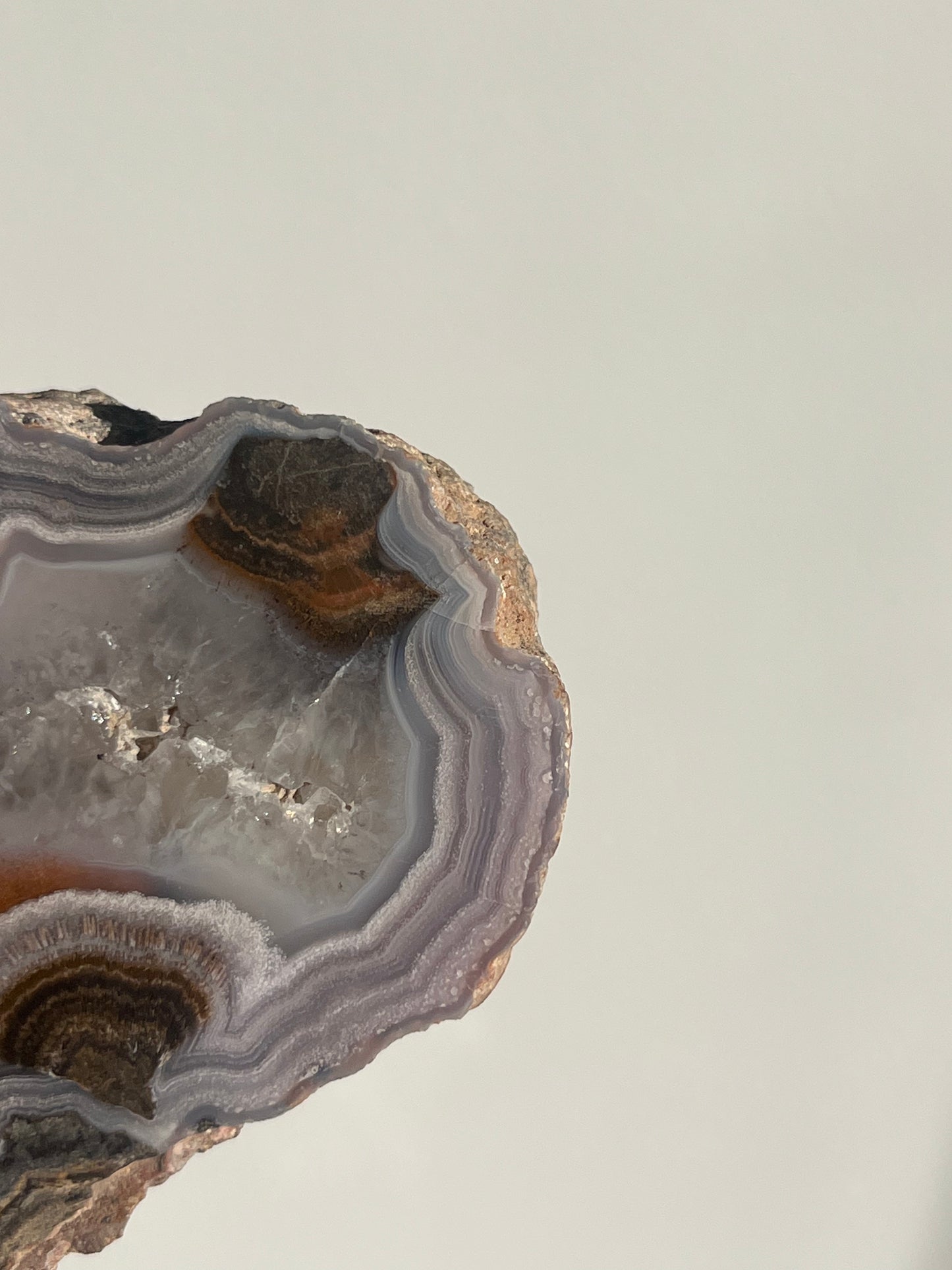 Purple Laguna Agate Slice with Sagenite Inclusions & Parallax Effect A