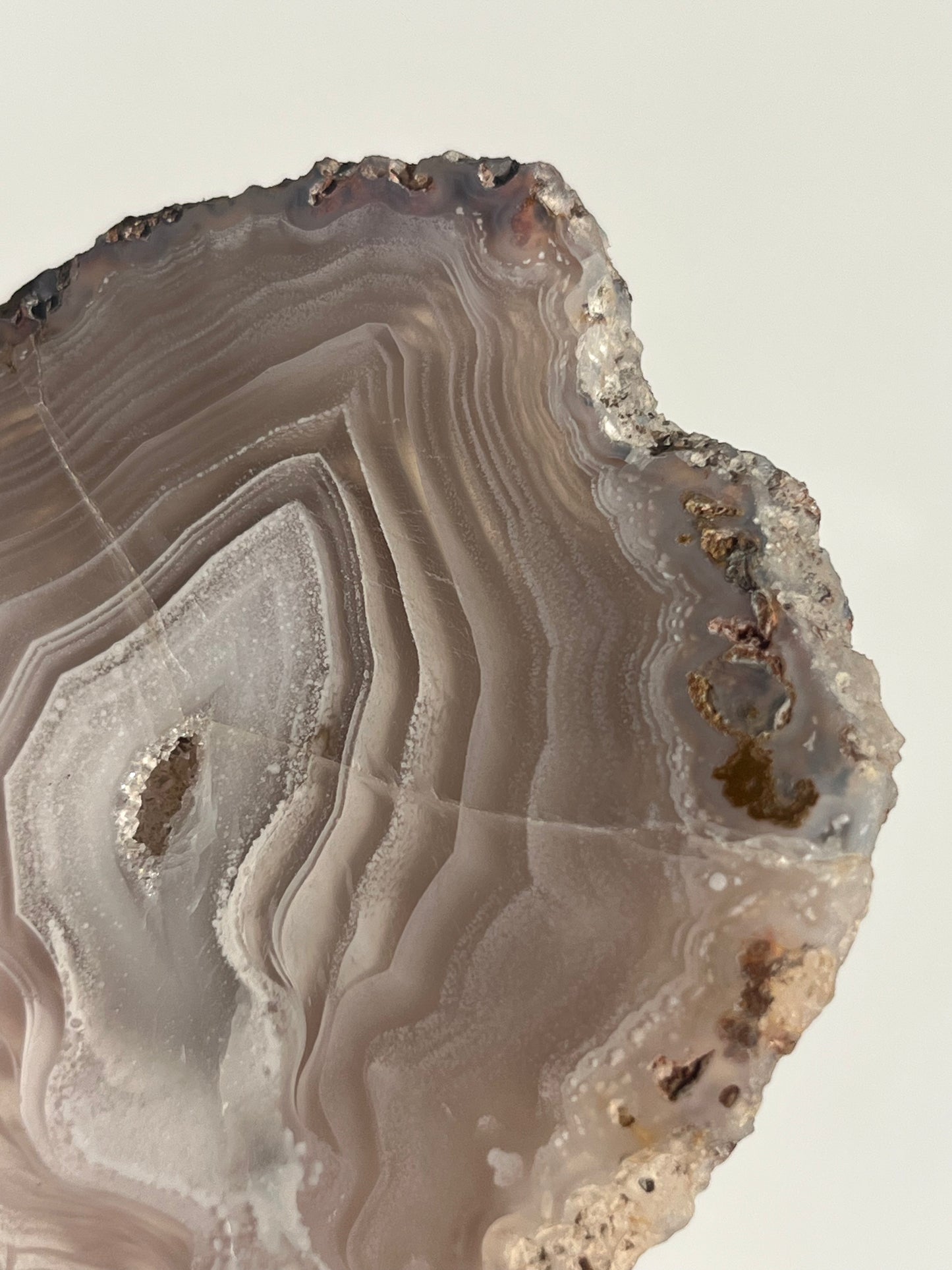 Purple Laguna Agate Slice with White Platelet Suspensions & Parallax Effect B