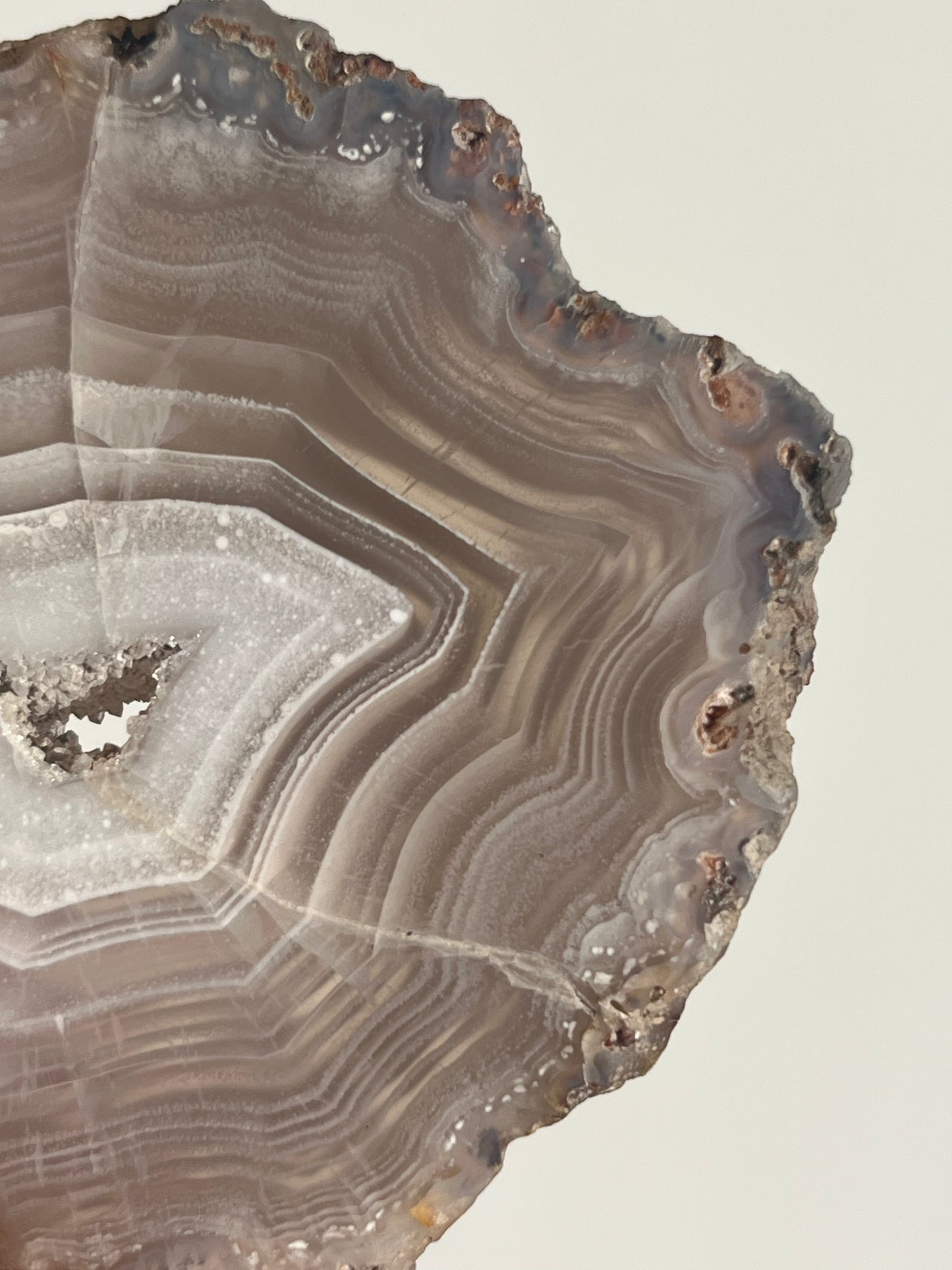 Purple Laguna Agate Slice with White Platelet Suspensions & Parallax Effect B
