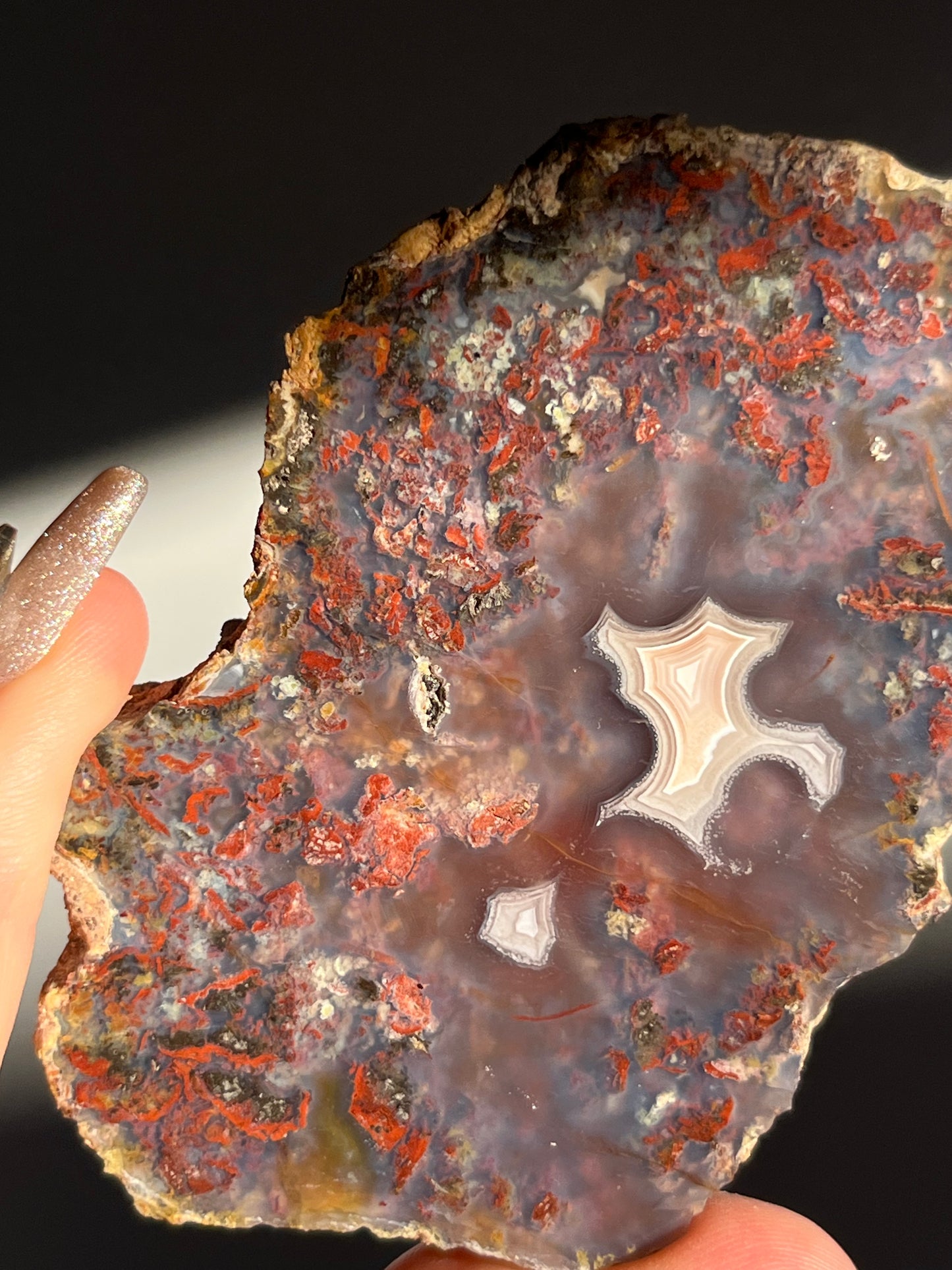 "Jam" Laguna Agate with Multicoloured Moss Inclusions