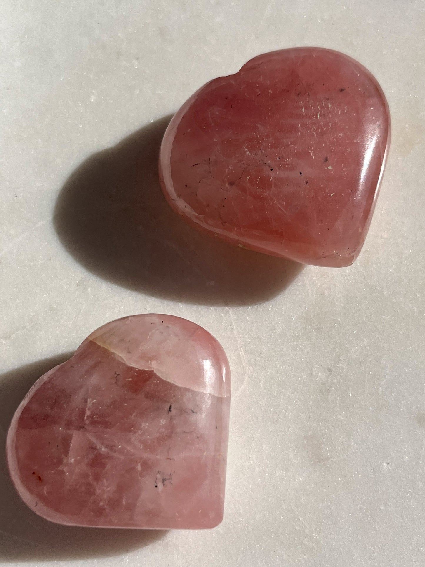Lavender Rose Quartz Heart Palmstone