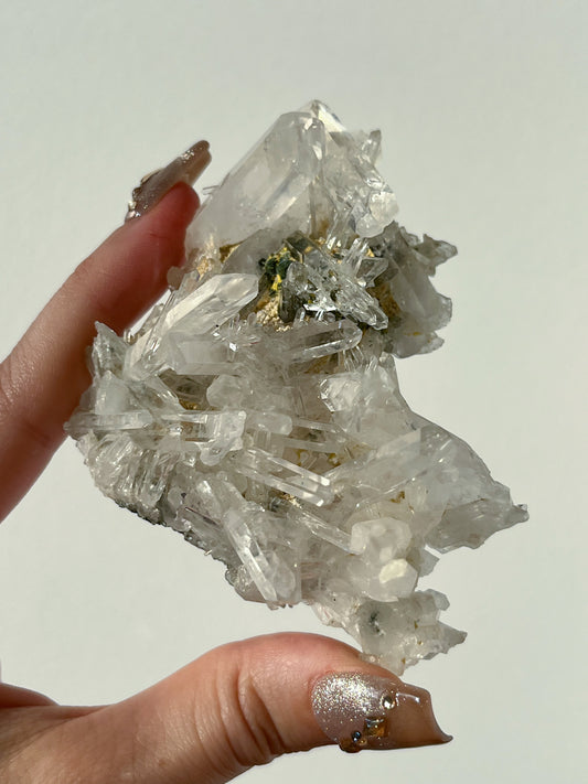 Colombian Needle Quartz Cluster with Fuschite Inclusions #A