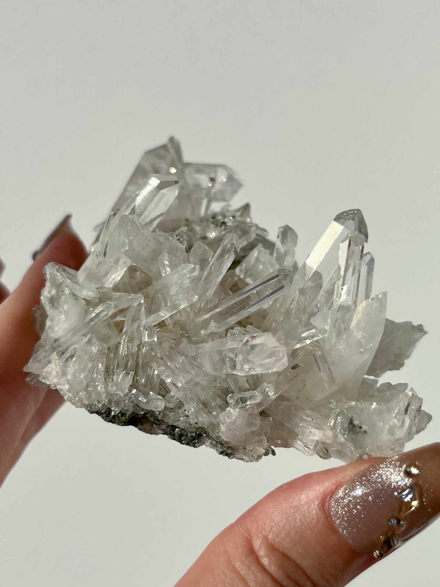 Colombian Needle Quartz Cluster with Fuschite Inclusions #A