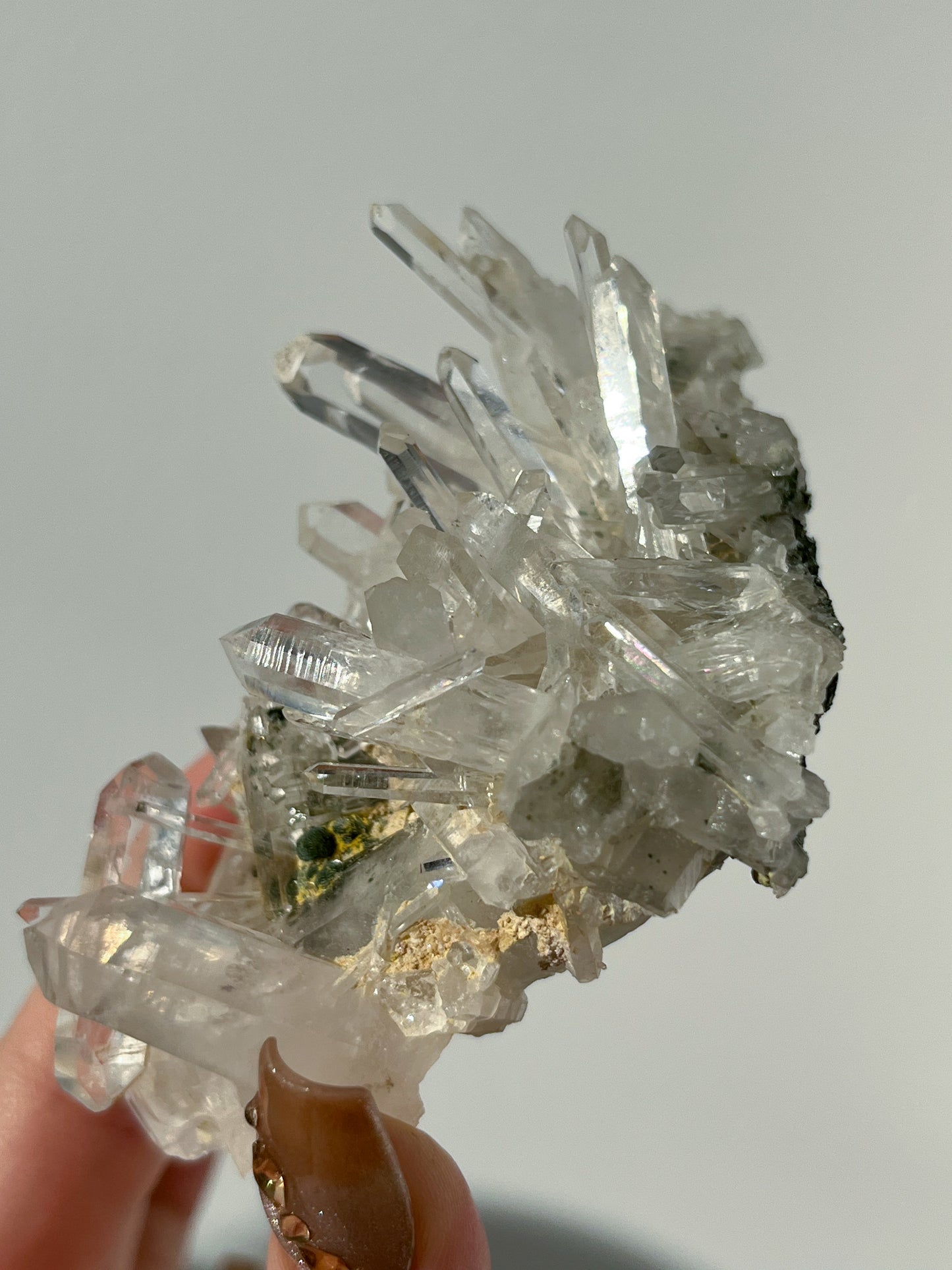 Colombian Needle Quartz Cluster with Fuschite Inclusions #A