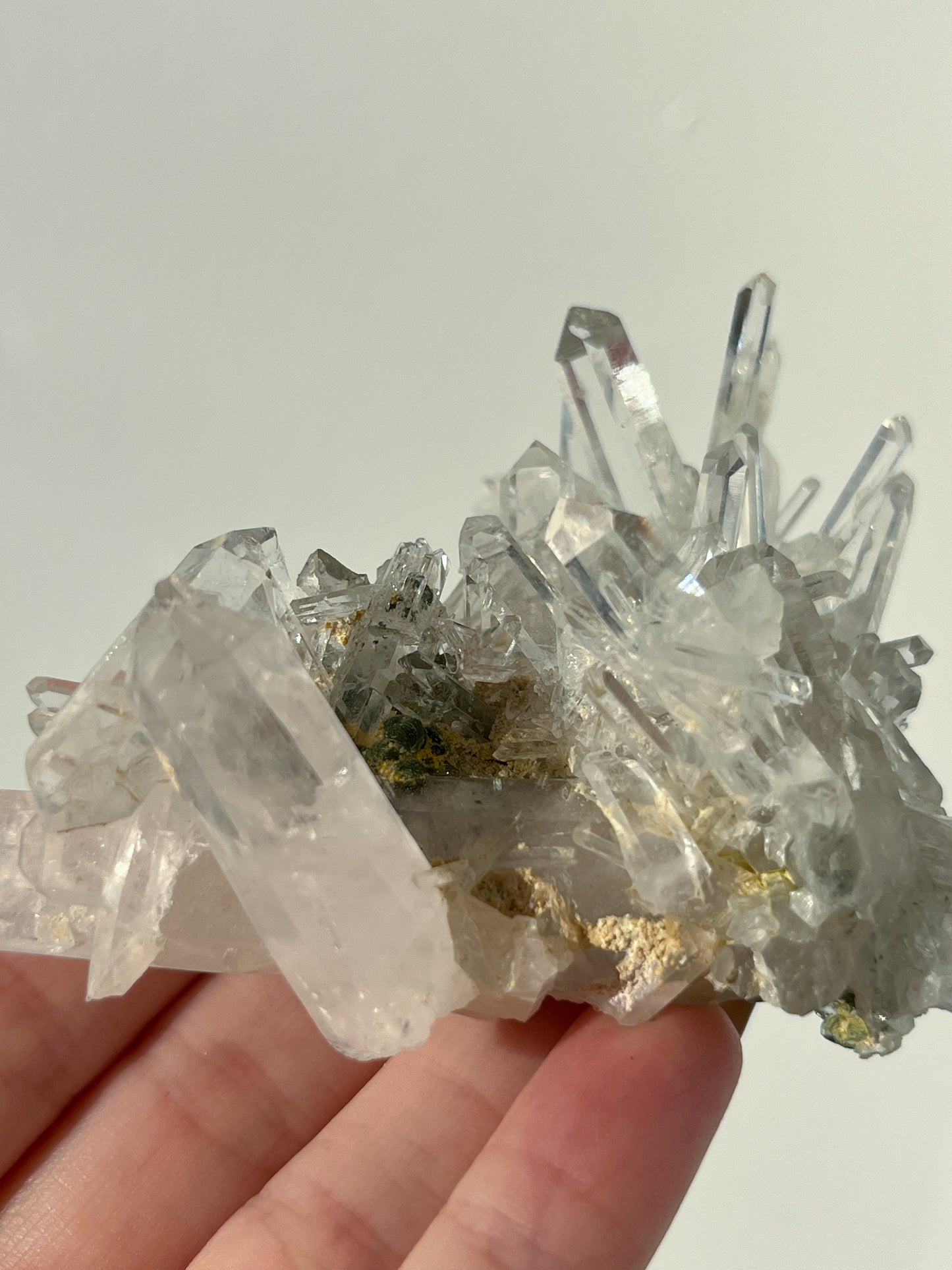 Colombian Needle Quartz Cluster with Fuschite Inclusions #A