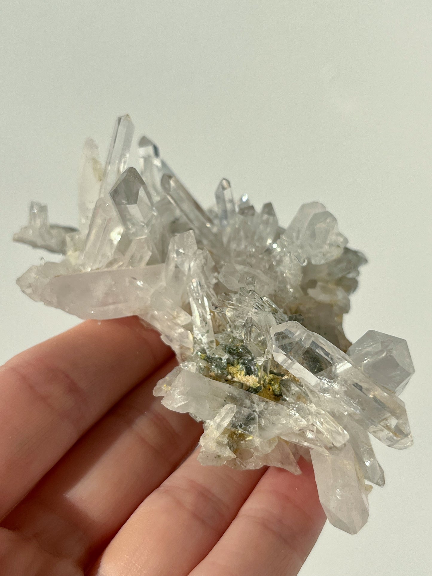 Colombian Needle Quartz Cluster with Fuschite Inclusions #A