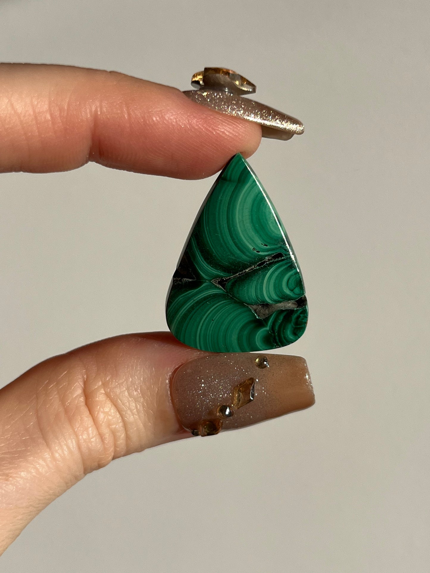 Malachite Flat Base Teardrop Cabochon (You Choose)