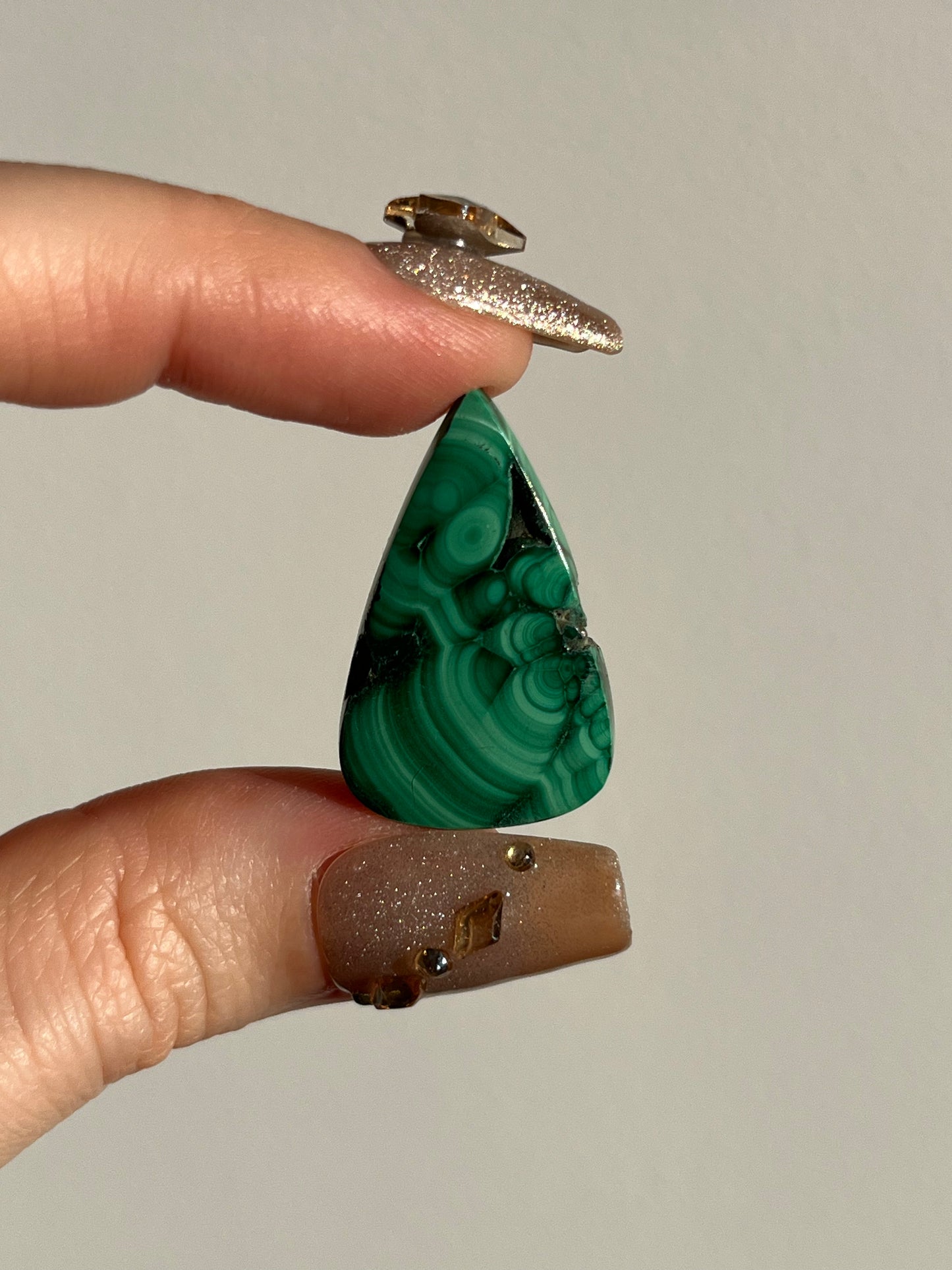 Malachite Flat Base Teardrop Cabochon (You Choose)