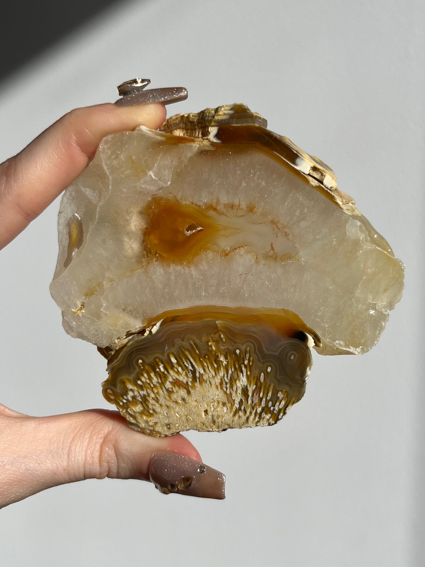 Natural Carnelian Agate and Sagenite Slab A