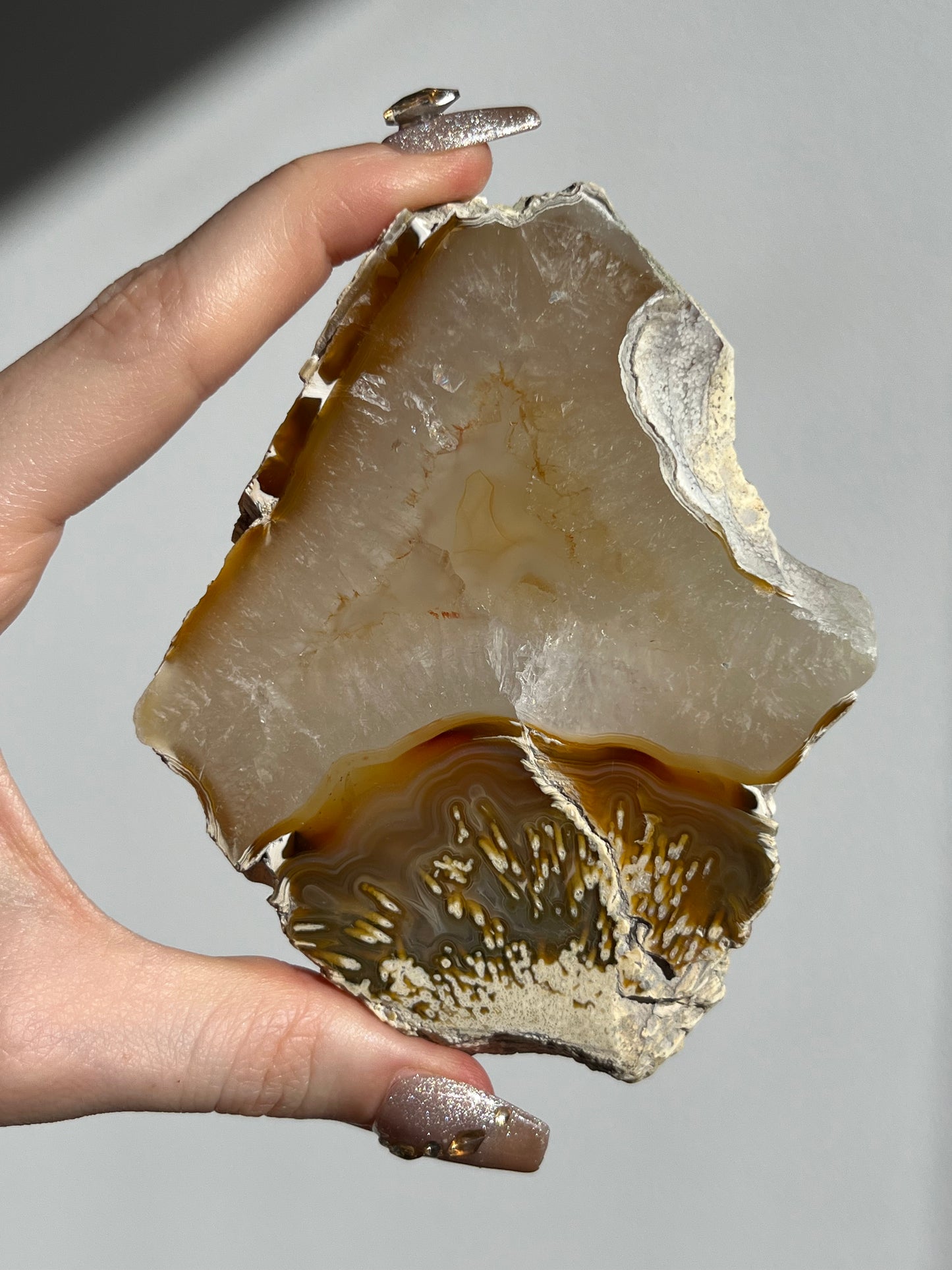 Natural Carnelian Agate and Sagenite Slab B