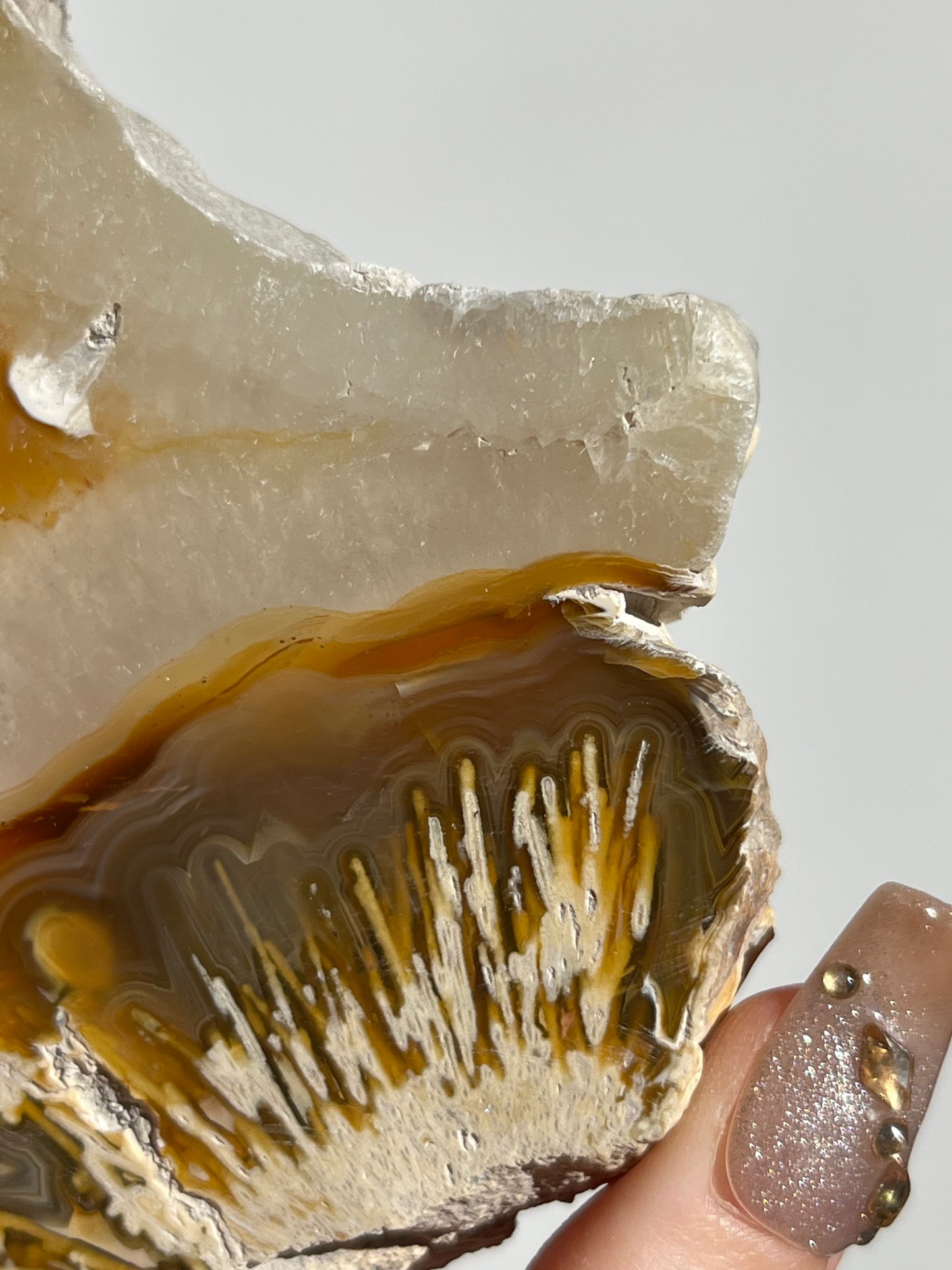 Natural Carnelian Agate and Sagenite Slab C