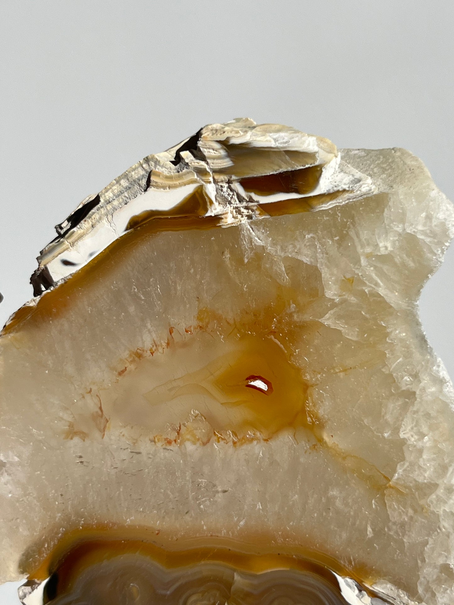 Natural Carnelian Agate and Sagenite Slab D