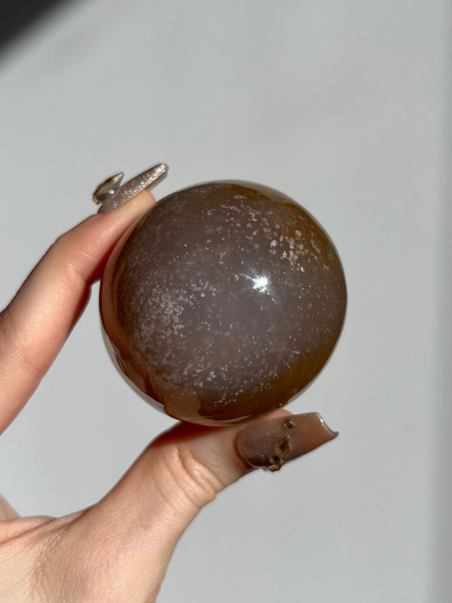 Natural Carnelian and Sagenite Sphere B