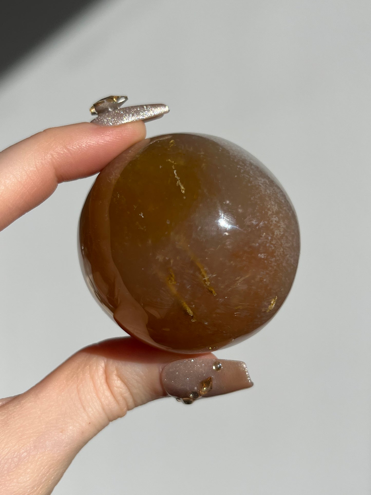Natural Carnelian and Sagenite Sphere B