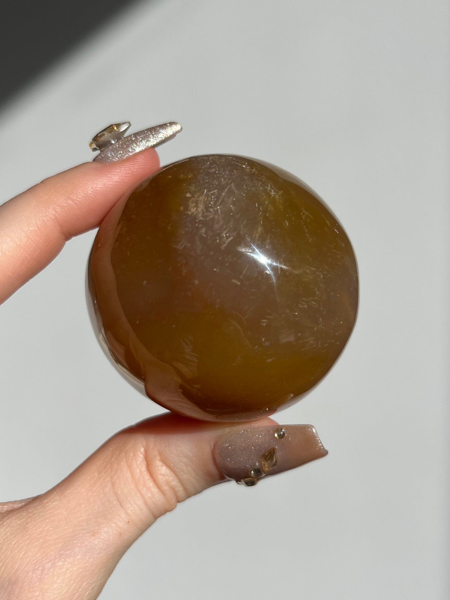 Natural Carnelian and Sagenite Sphere B