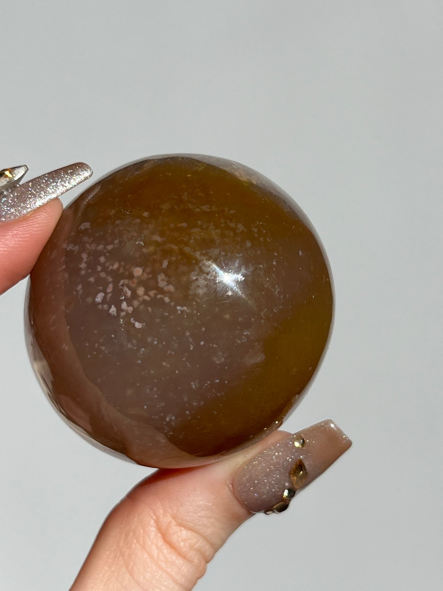 Natural Carnelian and Sagenite Sphere B