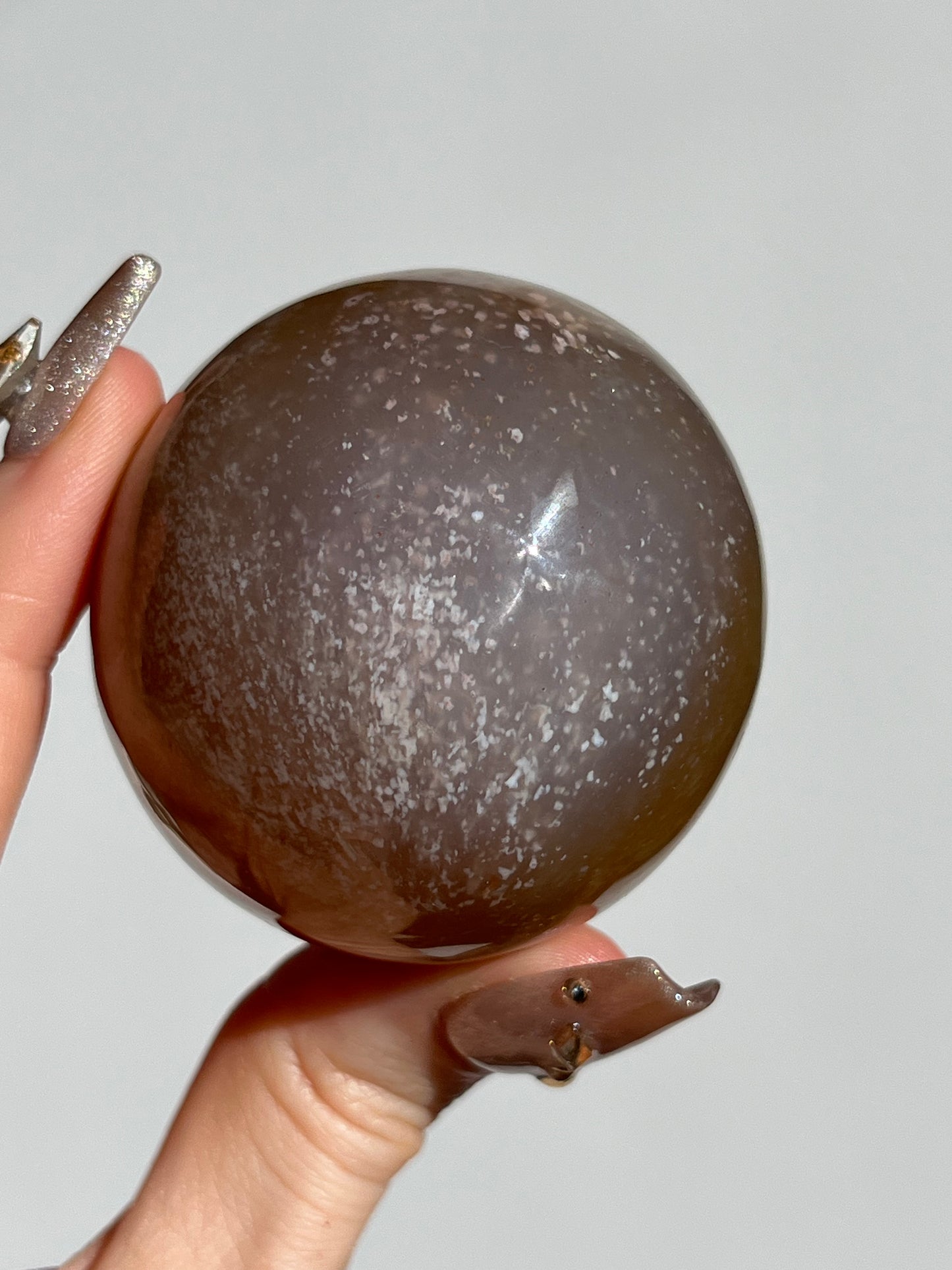 Natural Carnelian and Sagenite Sphere B