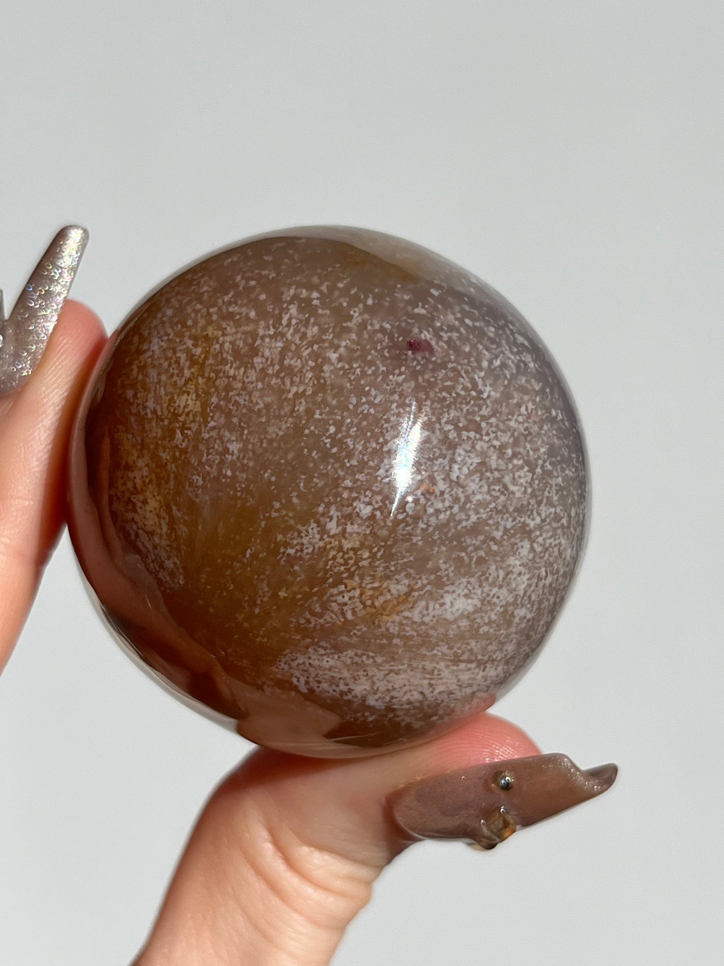 Natural Carnelian and Sagenite Sphere C