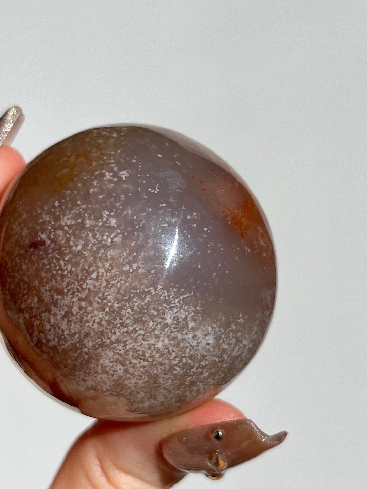 Natural Carnelian and Sagenite Sphere C