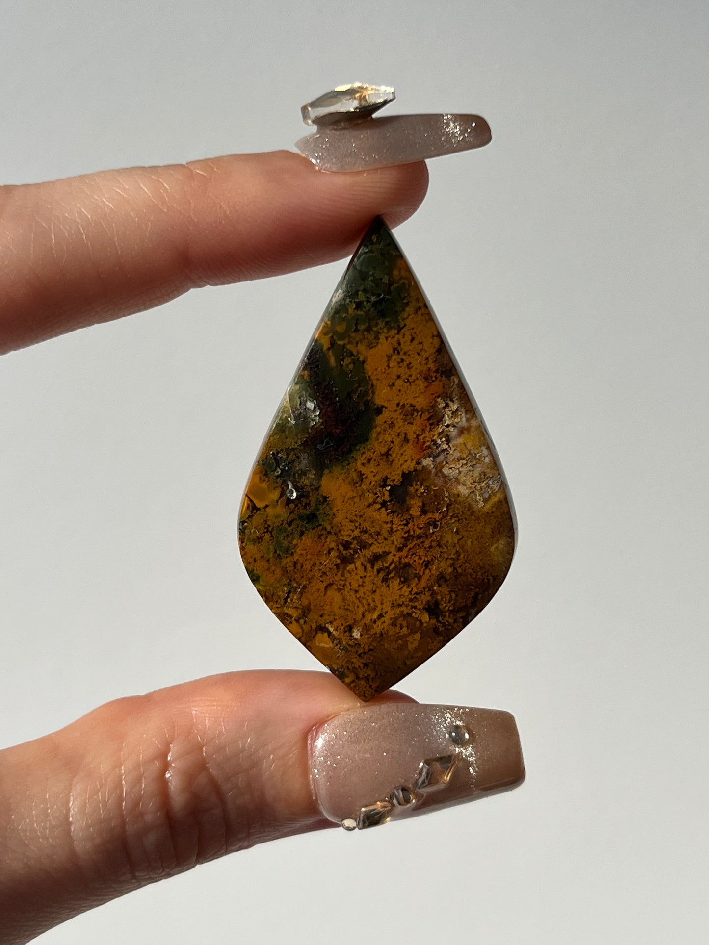 Nebula Agate with Red Moss Included Cabochon (You Choose)