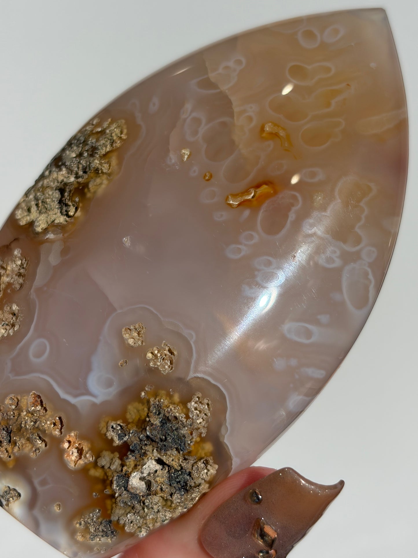 Carnelian Jelly Orbicular Nebula Agate Flame Carving C