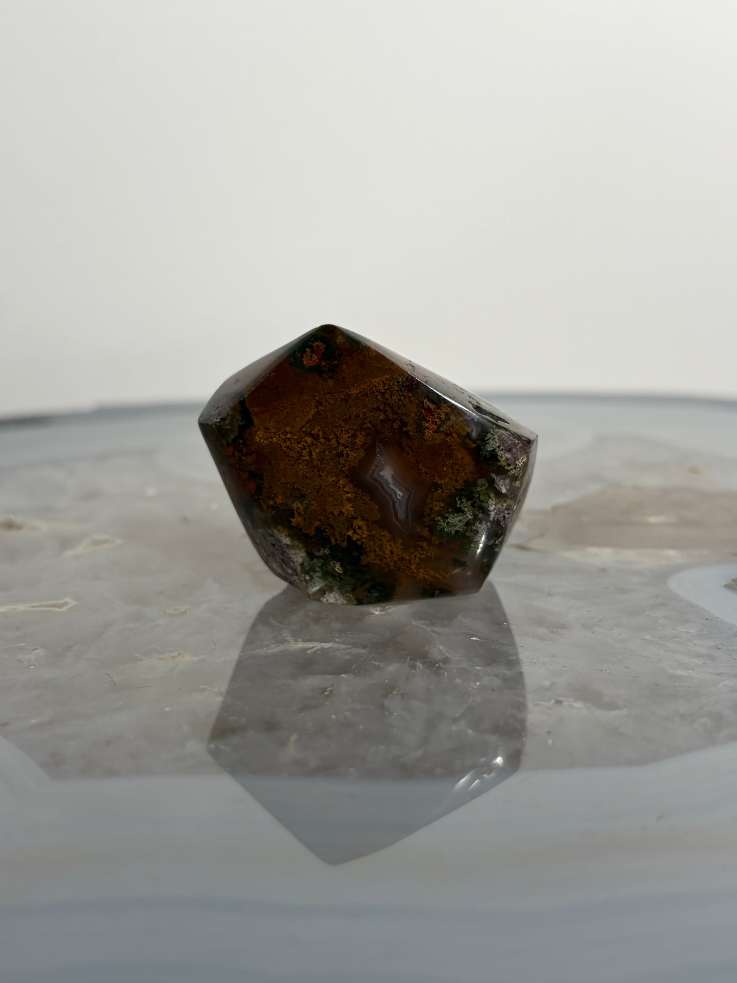 Nebula Agate with Multicoloured Moss Freeform K