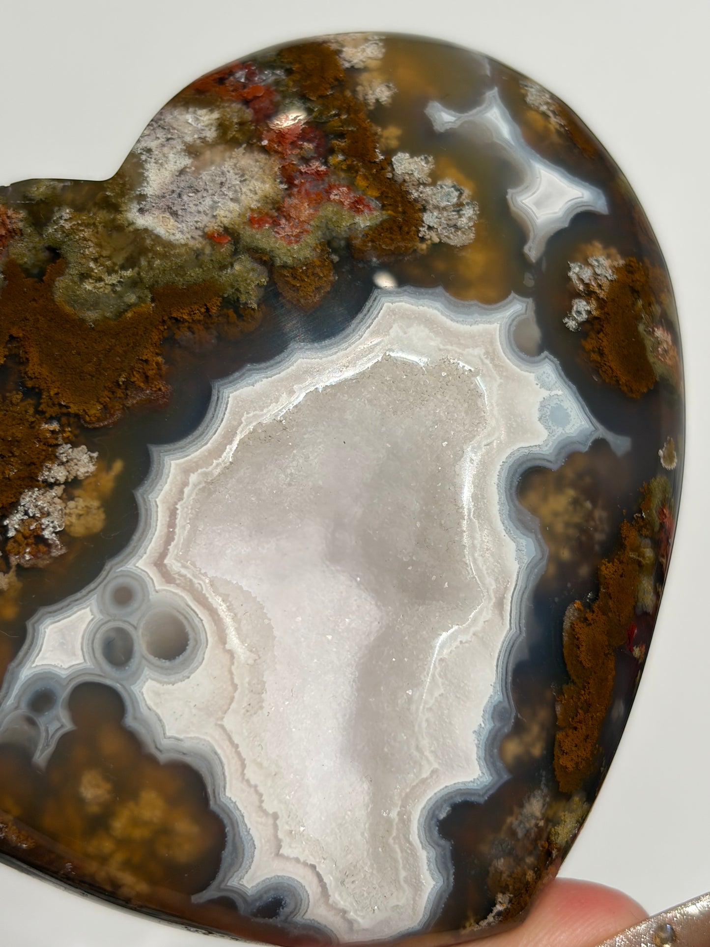 “Starlit Cradle” Druzy Nebula Agate Statement Heart Carving B
