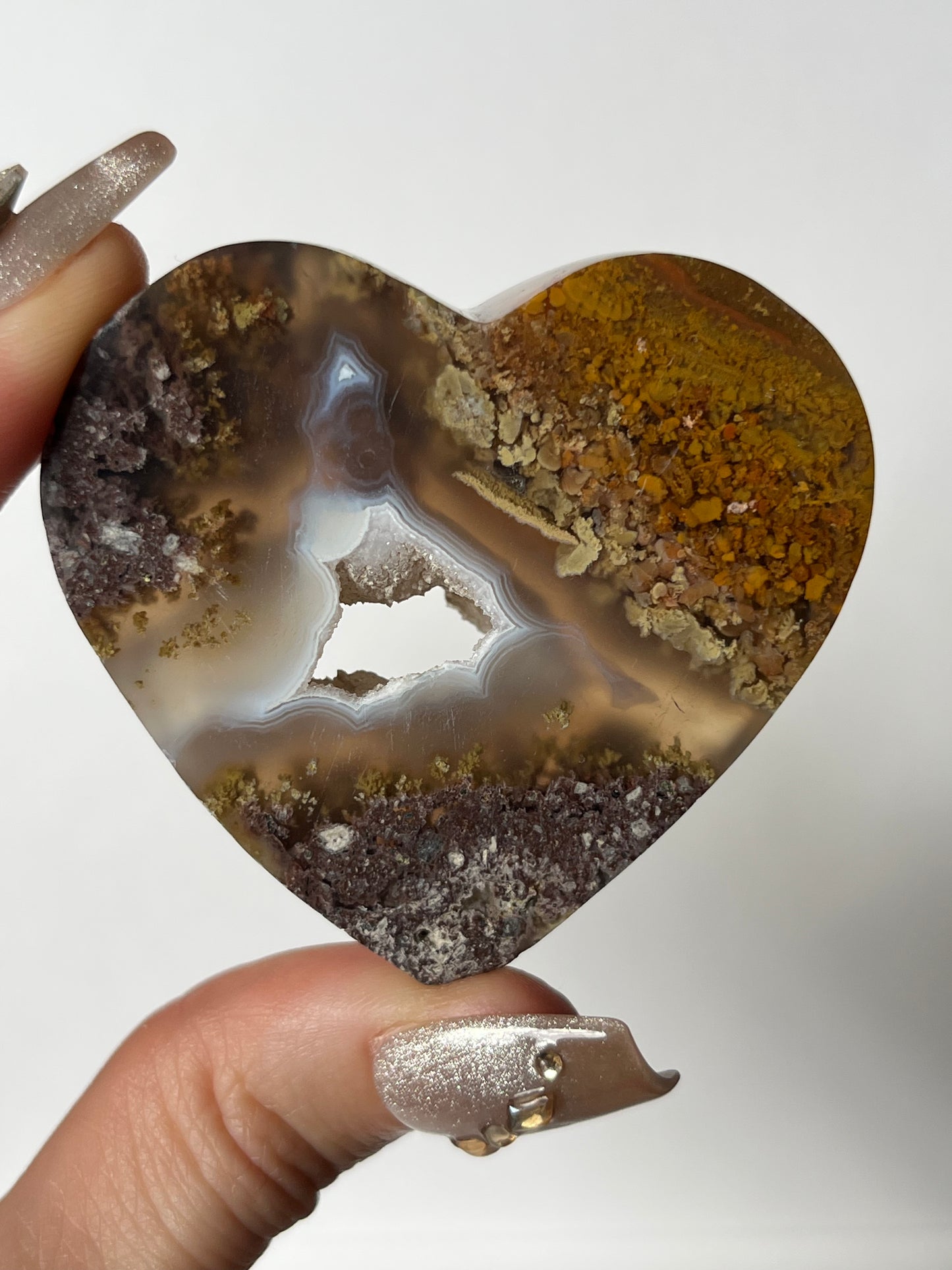 Druzy Nebula Agate Flatback Heart N