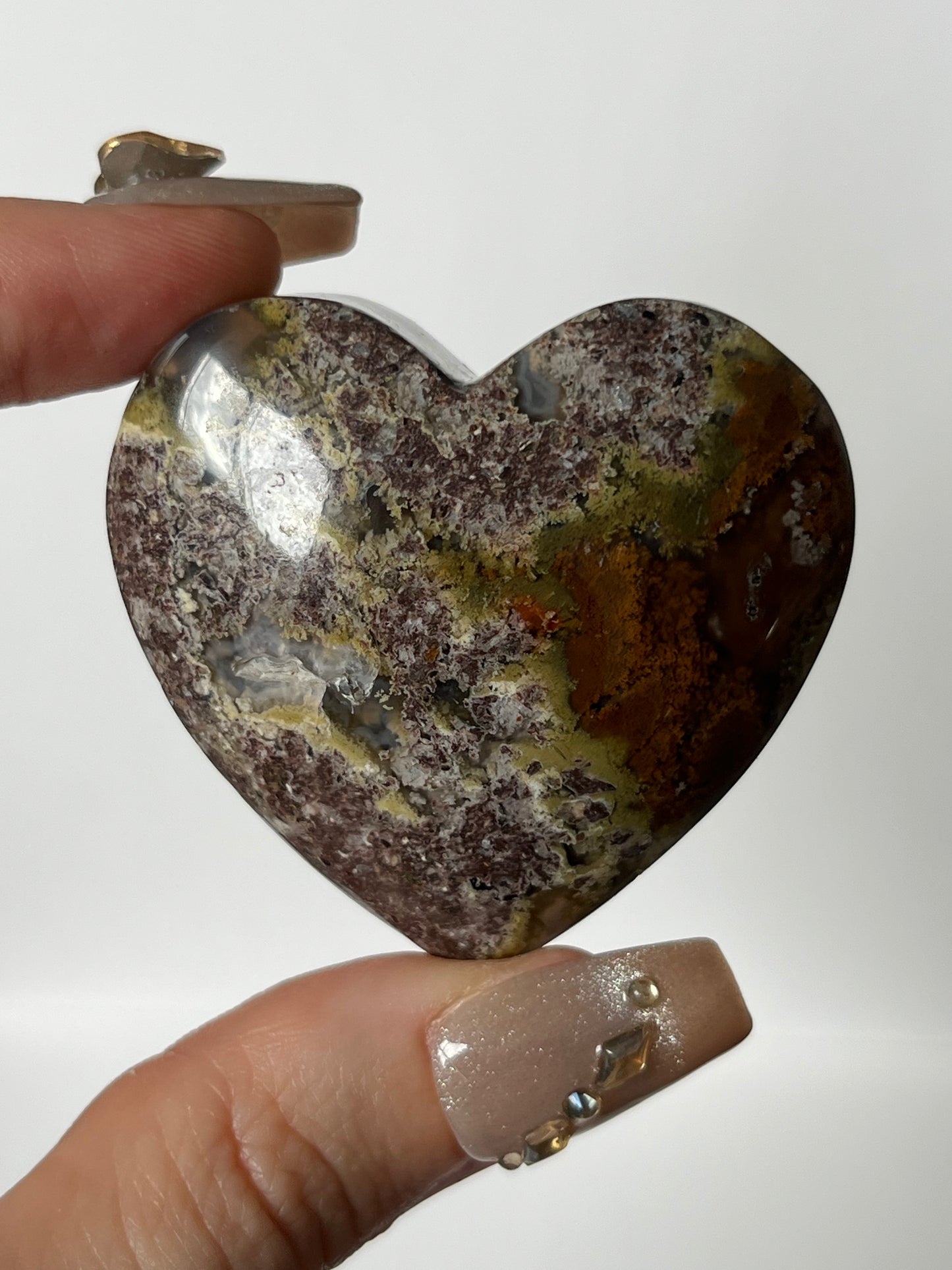 Druzy Nebula Agate Puffy Heart F
