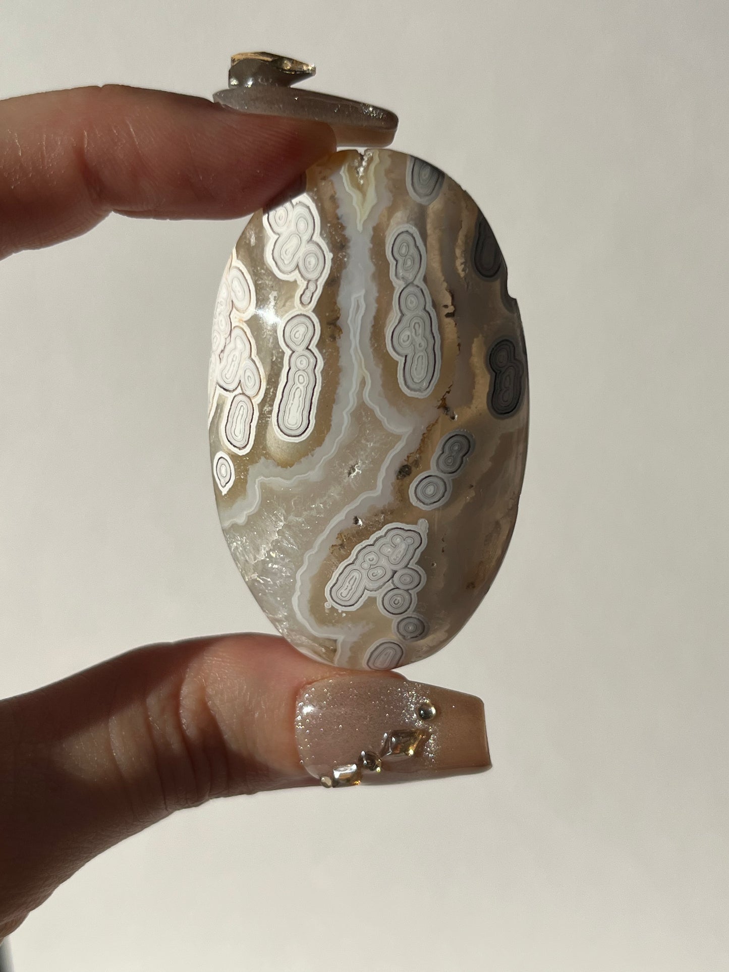 Orbicular Nebula Agate Palmstone with Dendritic Inclusions B (Collector's Choice)