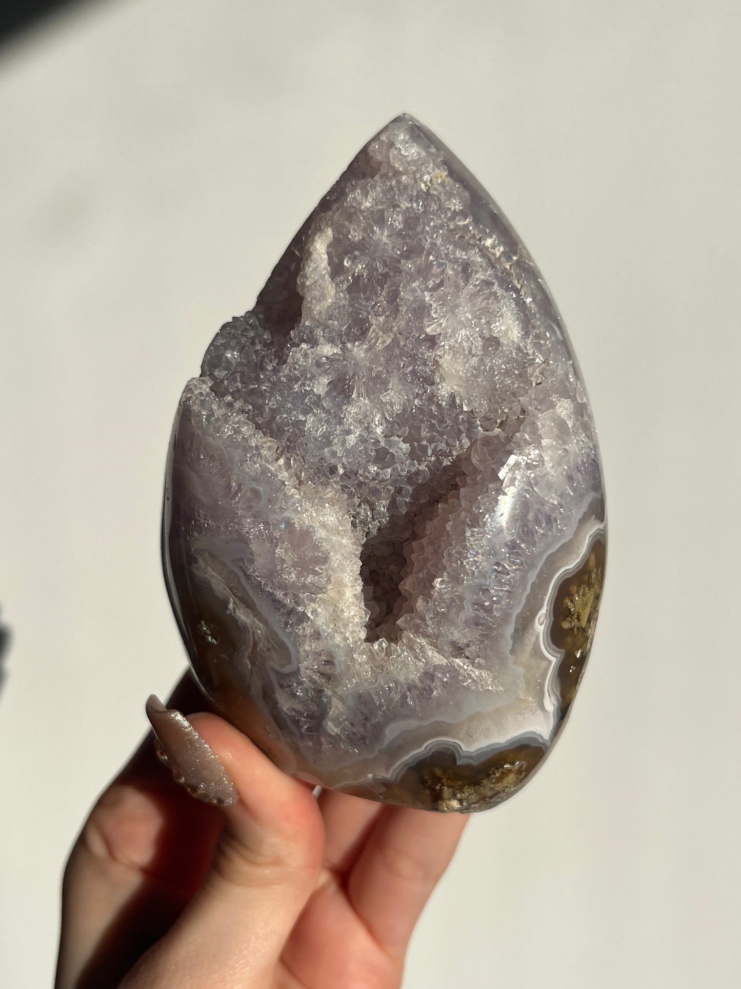 ‘Aurelia’ Nebula Agate with Amethyst and Scenic Moss Flame with Dendritic Inclusions