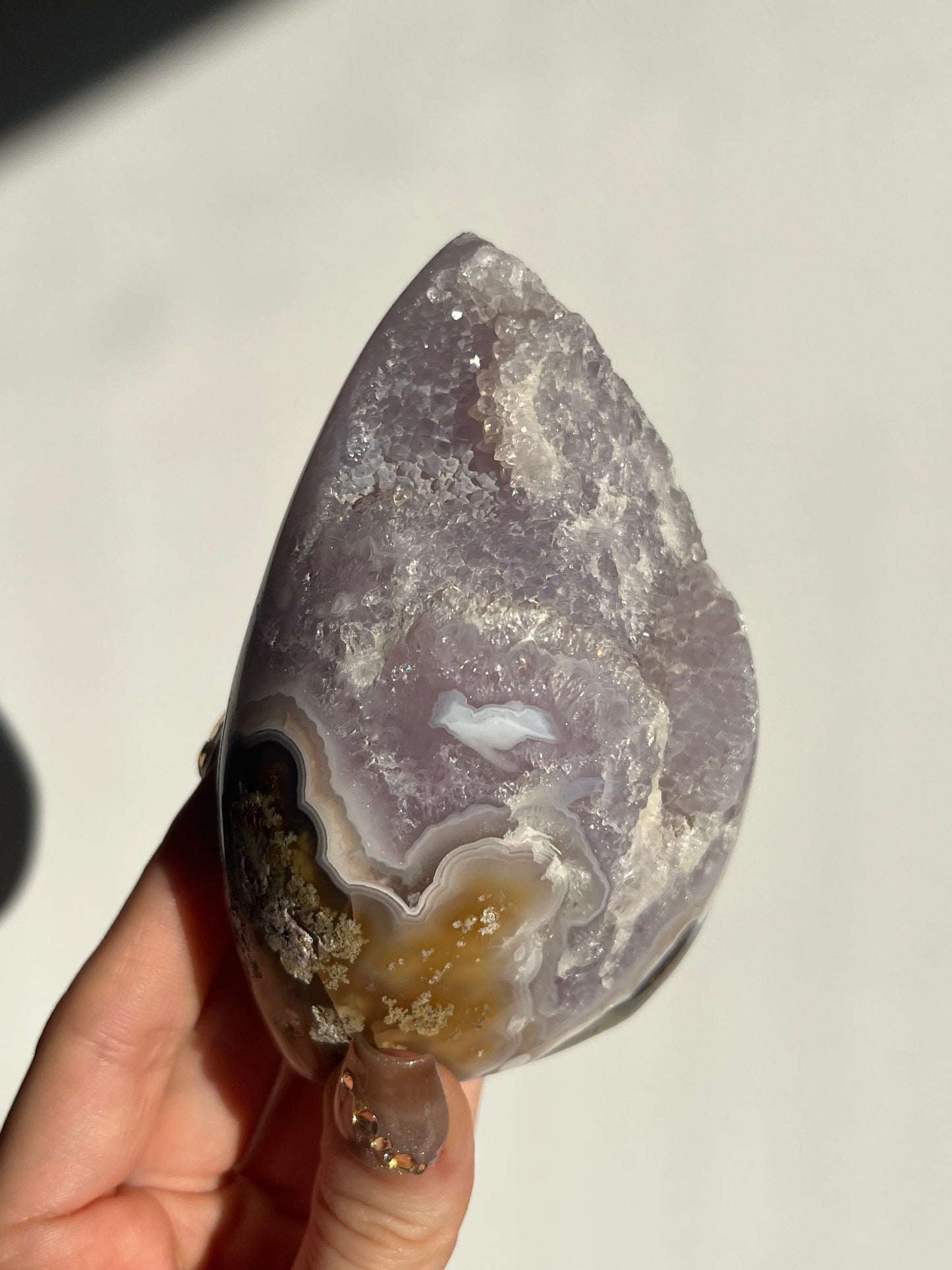 ‘Aurelia’ Nebula Agate with Amethyst and Scenic Moss Flame with Dendritic Inclusions