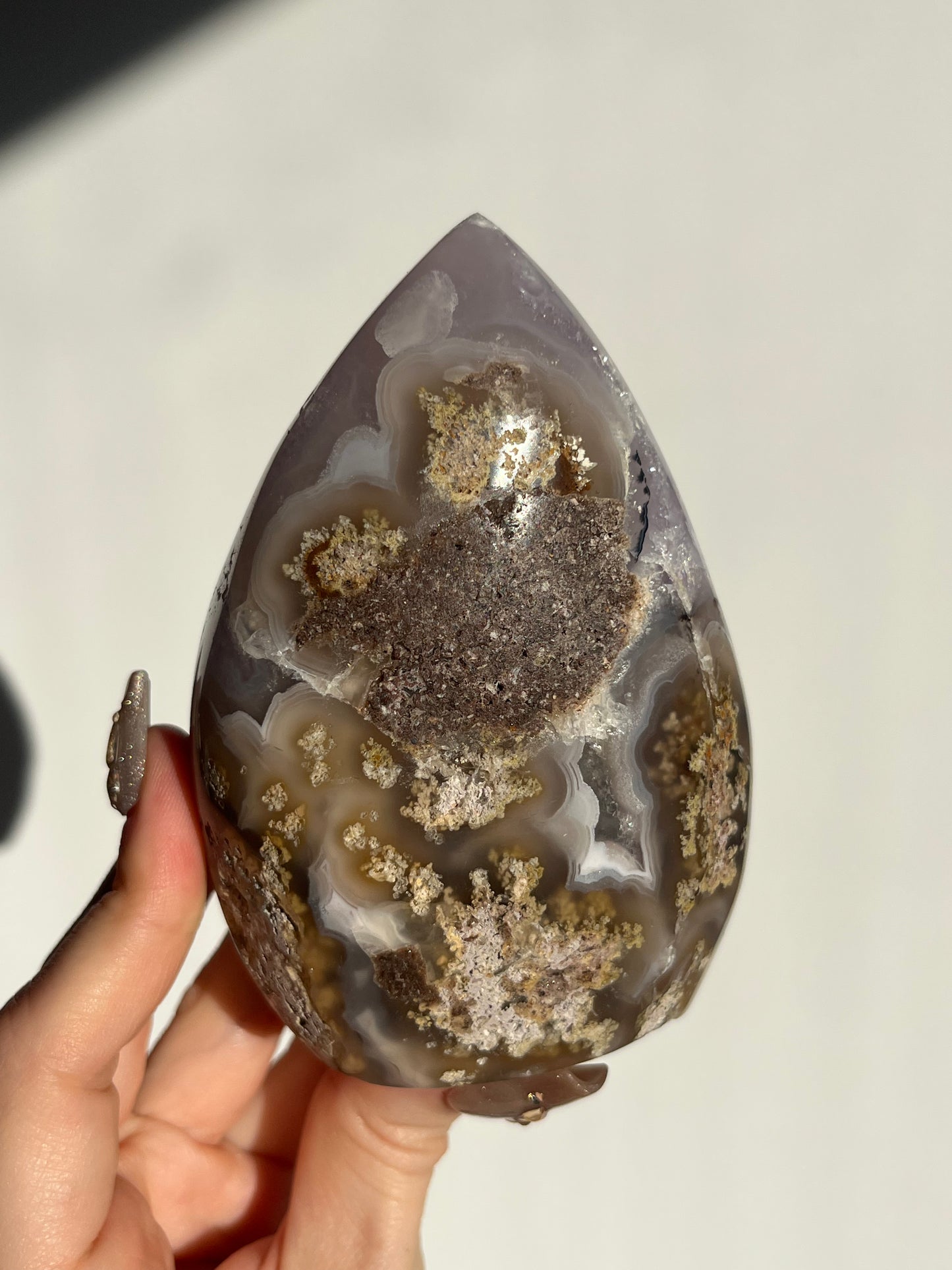 ‘Aurelia’ Nebula Agate with Amethyst and Scenic Moss Flame with Dendritic Inclusions