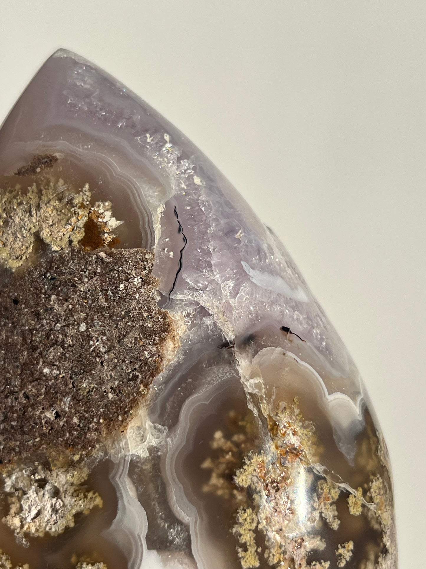 ‘Aurelia’ Nebula Agate with Amethyst and Scenic Moss Flame with Dendritic Inclusions