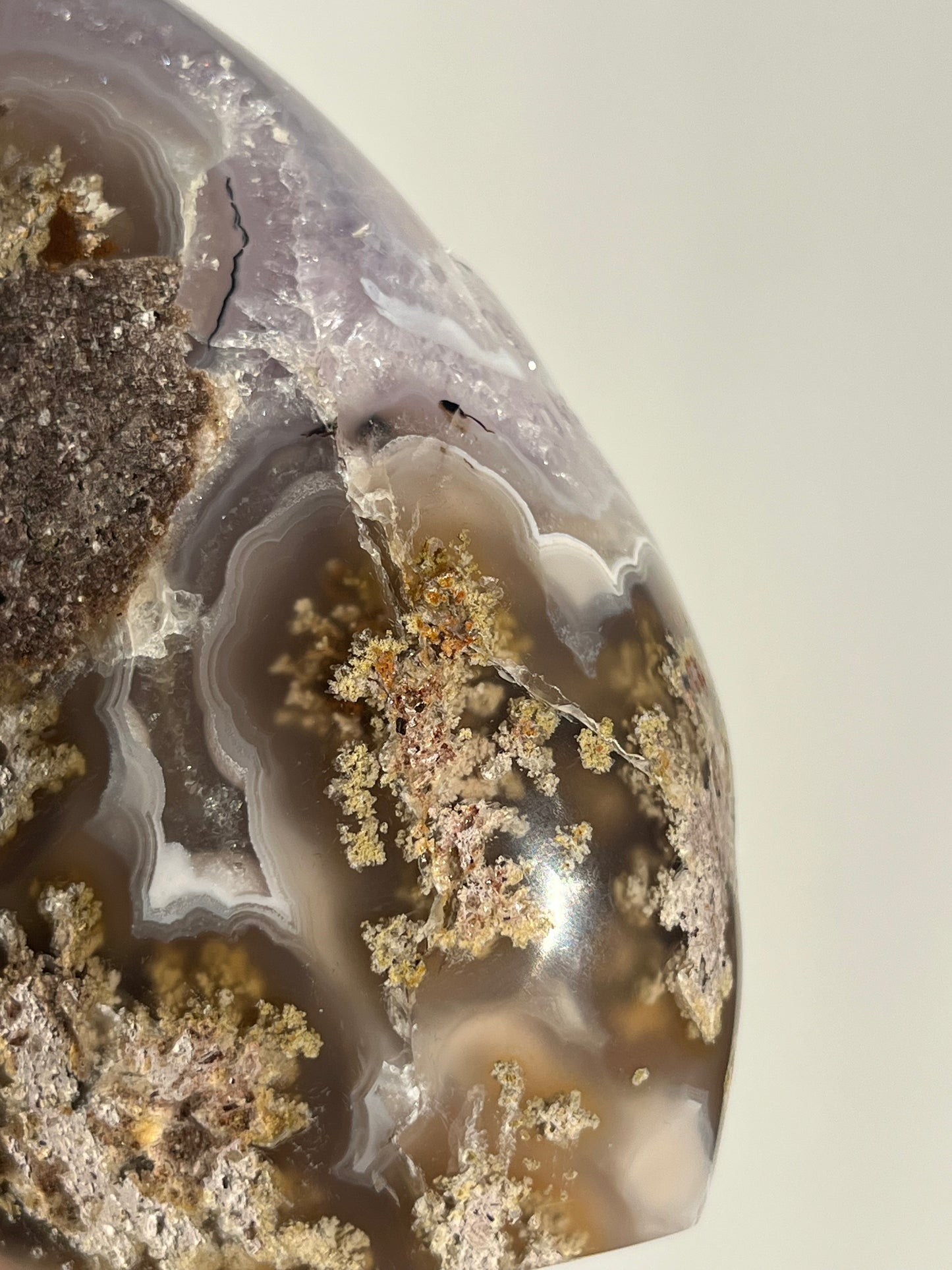 ‘Aurelia’ Nebula Agate with Amethyst and Scenic Moss Flame with Dendritic Inclusions