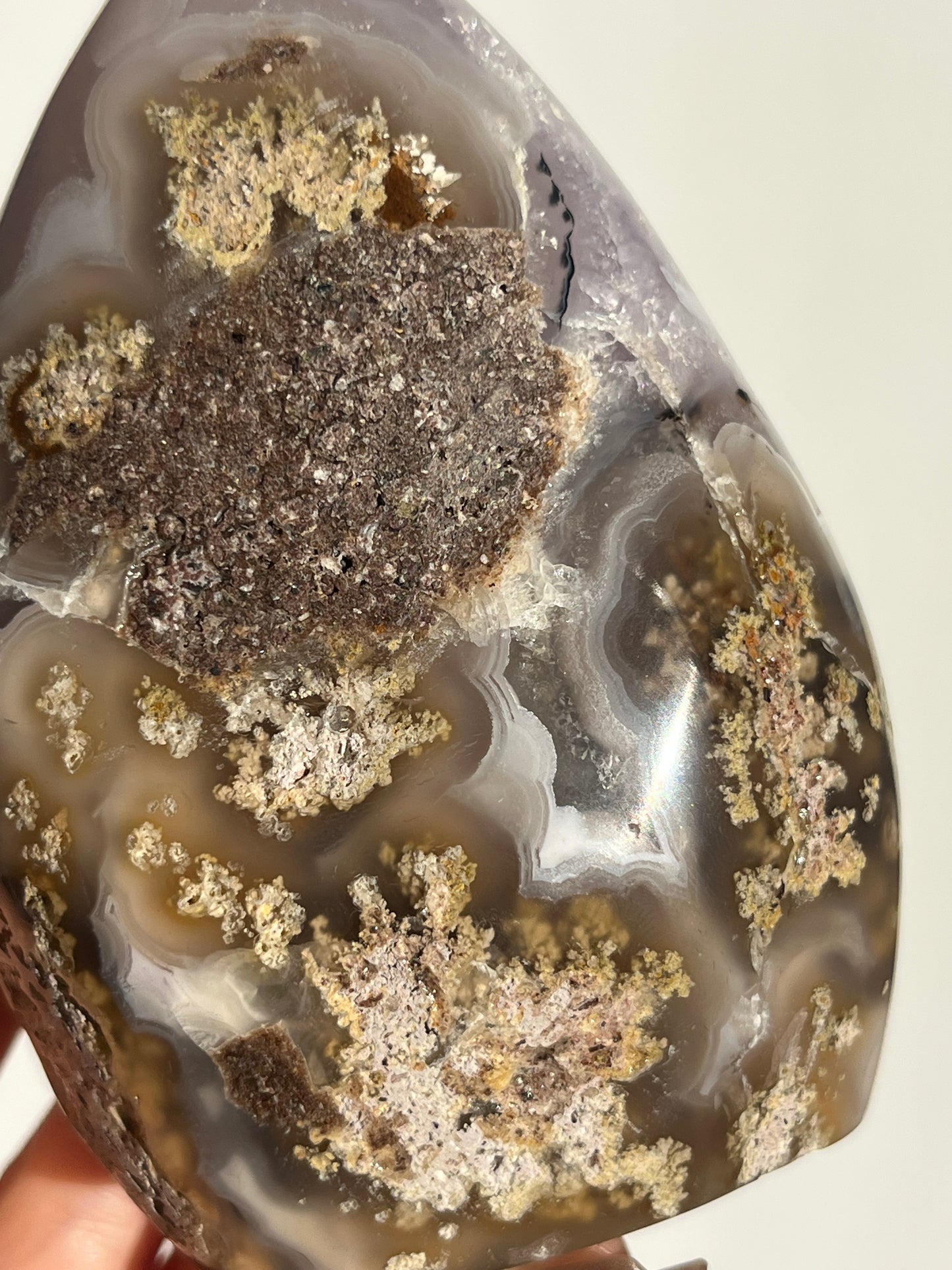 ‘Aurelia’ Nebula Agate with Amethyst and Scenic Moss Flame with Dendritic Inclusions