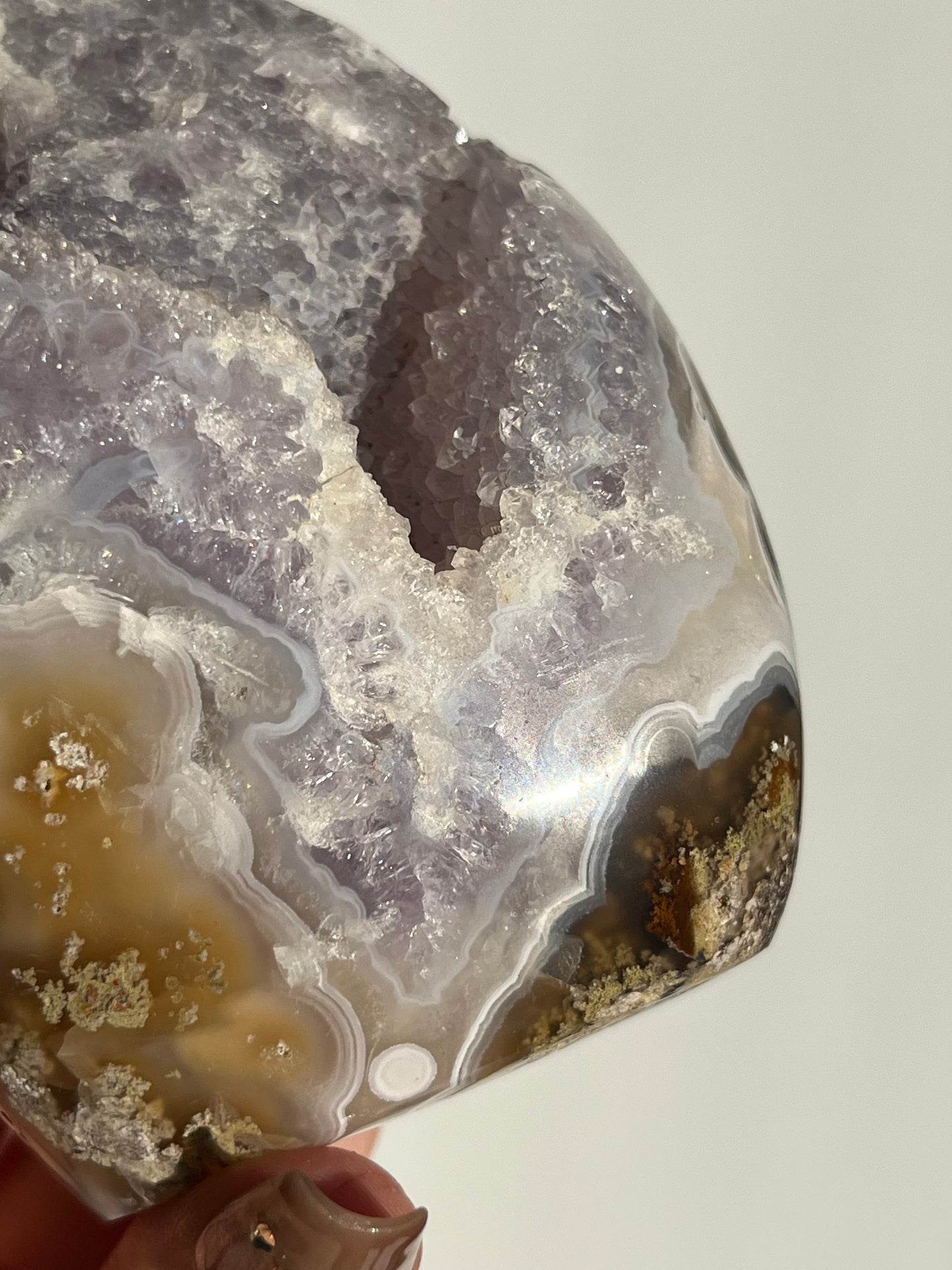 ‘Aurelia’ Nebula Agate with Amethyst and Scenic Moss Flame with Dendritic Inclusions