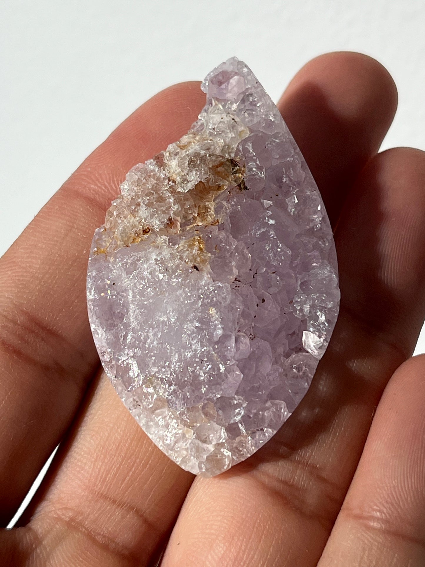 Nebula Agate and Amethyst Freeform Geode Cabochon