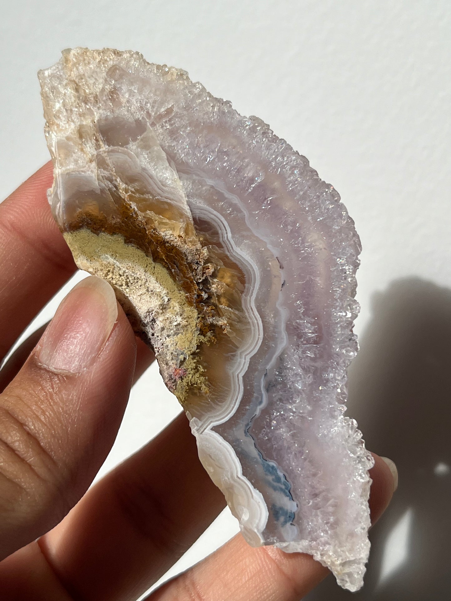 Nebula Agate, Amethyst and Scenic Moss Slab with Dendritic Inclusions B