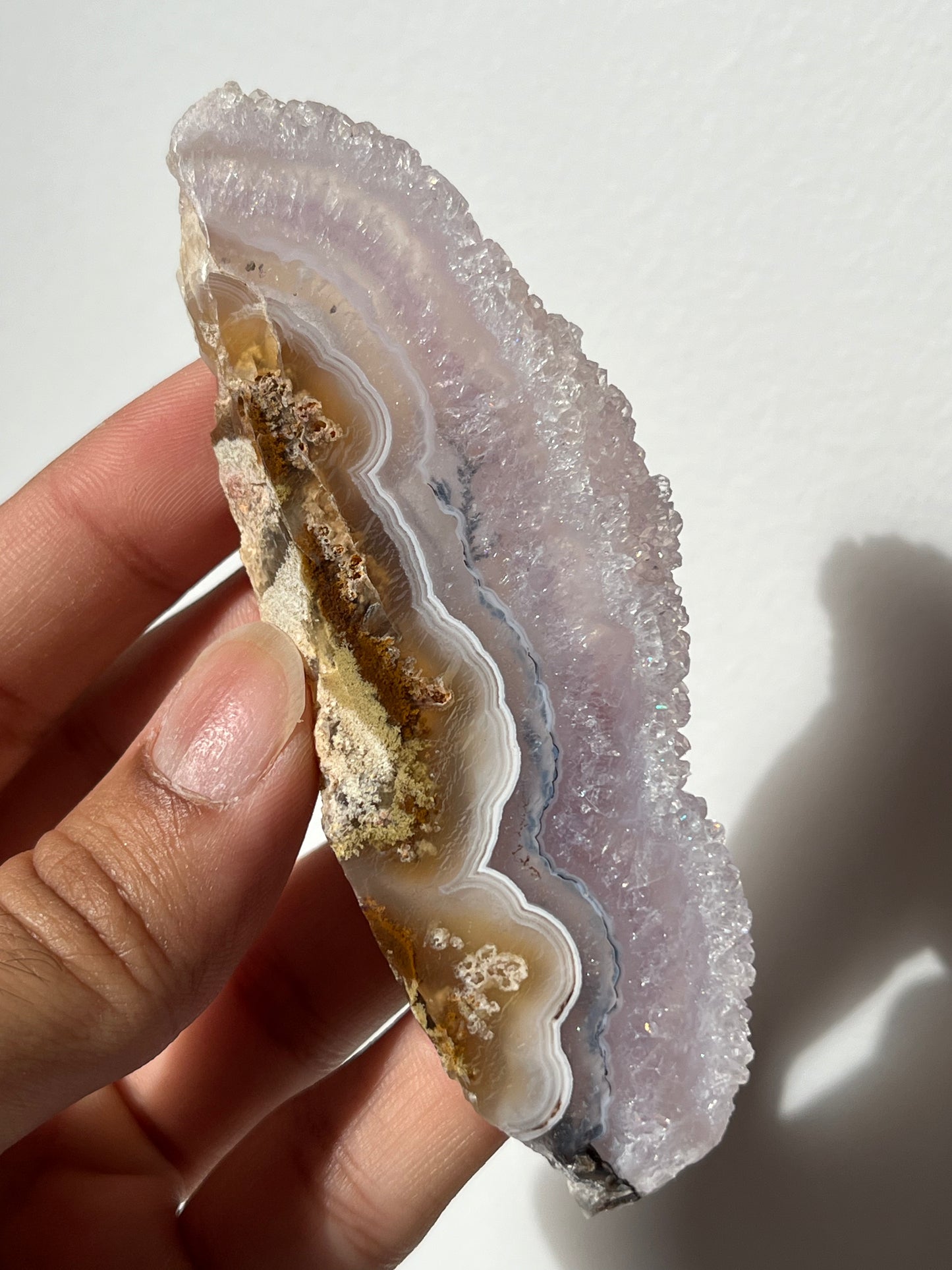 Nebula Agate, Amethyst and Scenic Moss Slab with Dendritic Inclusions B