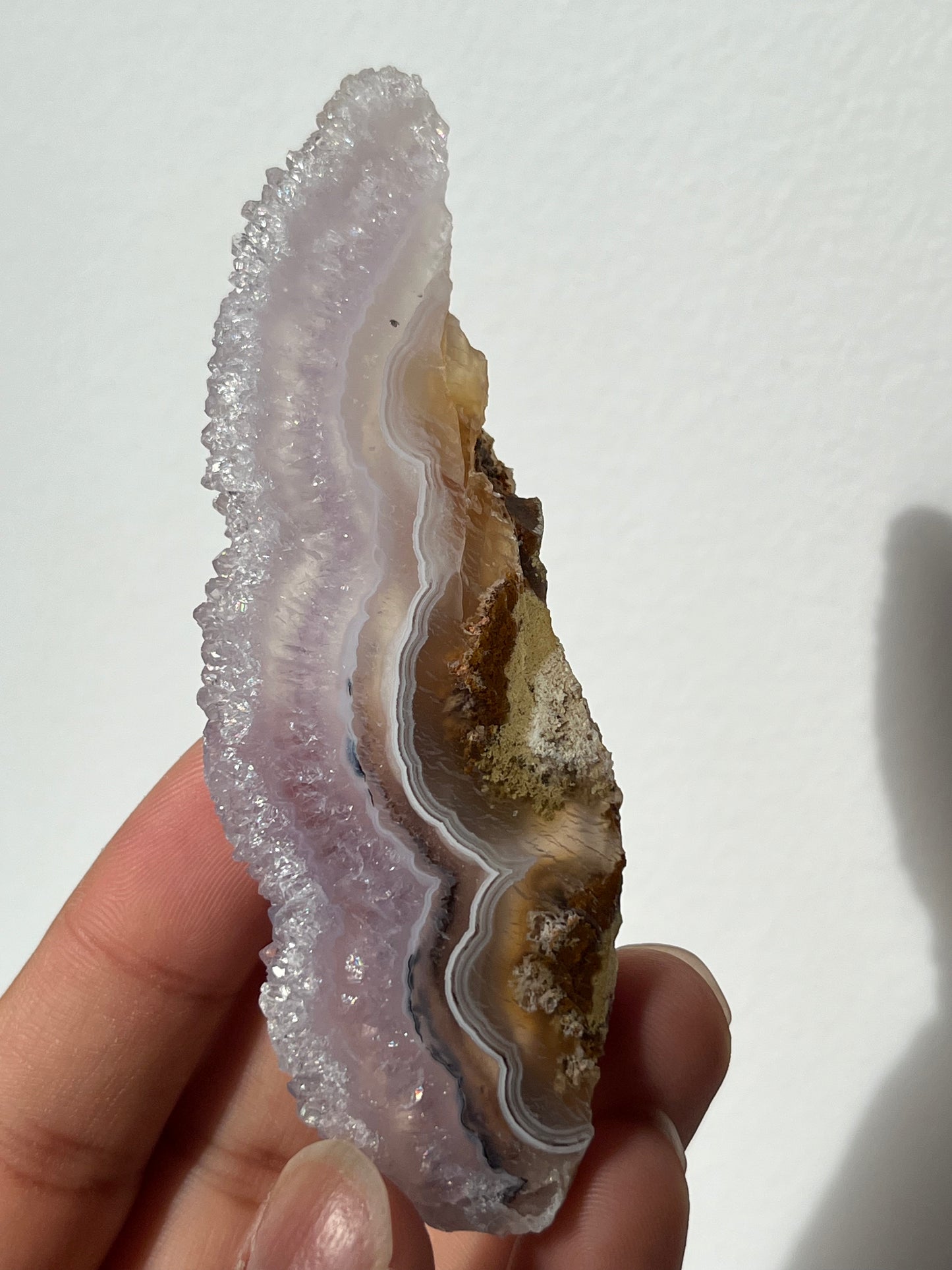 Nebula Agate, Amethyst and Scenic Moss Slab with Dendritic Inclusions D