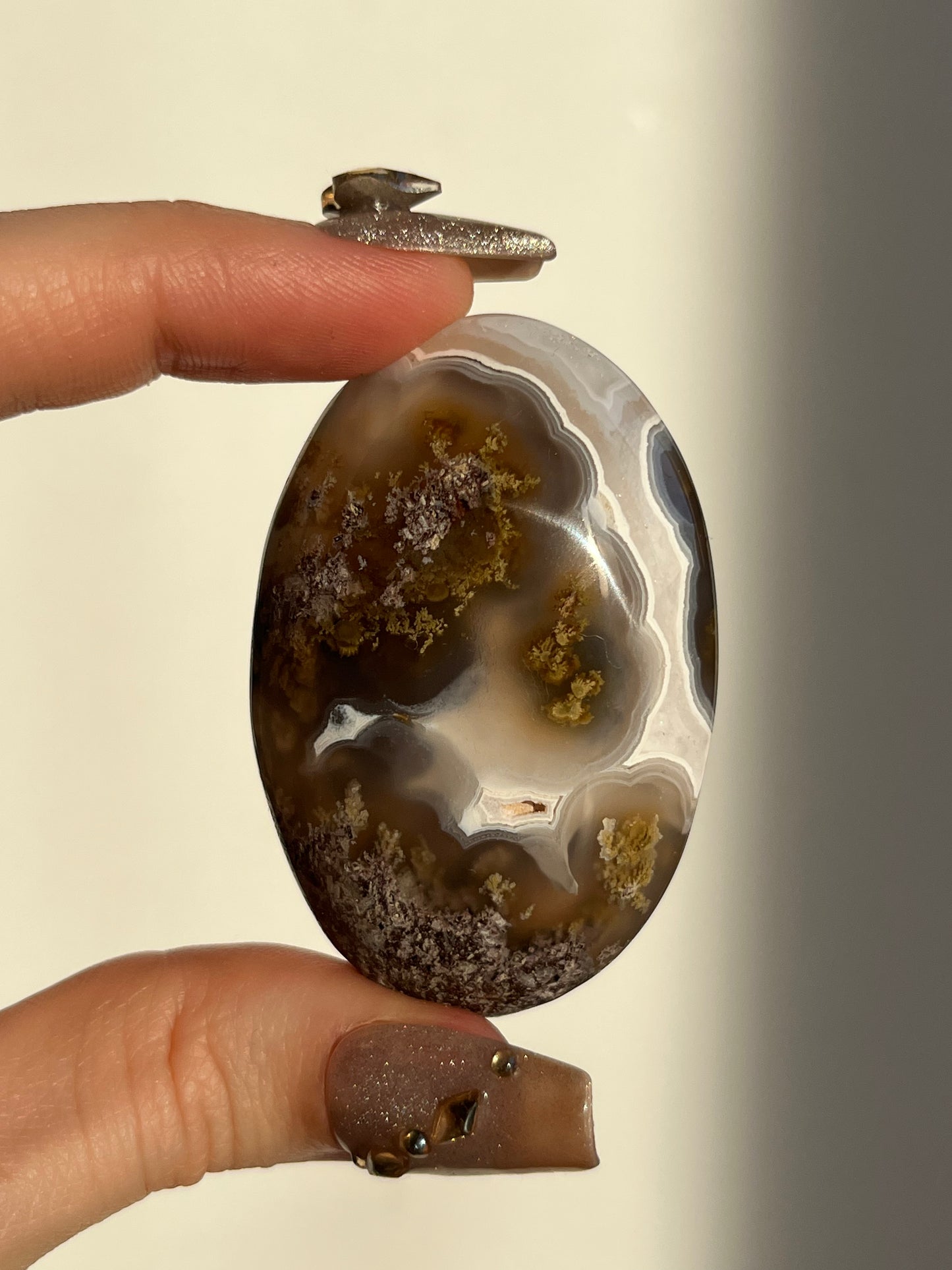 Nebula Agate and Scenic Moss Palmstone F